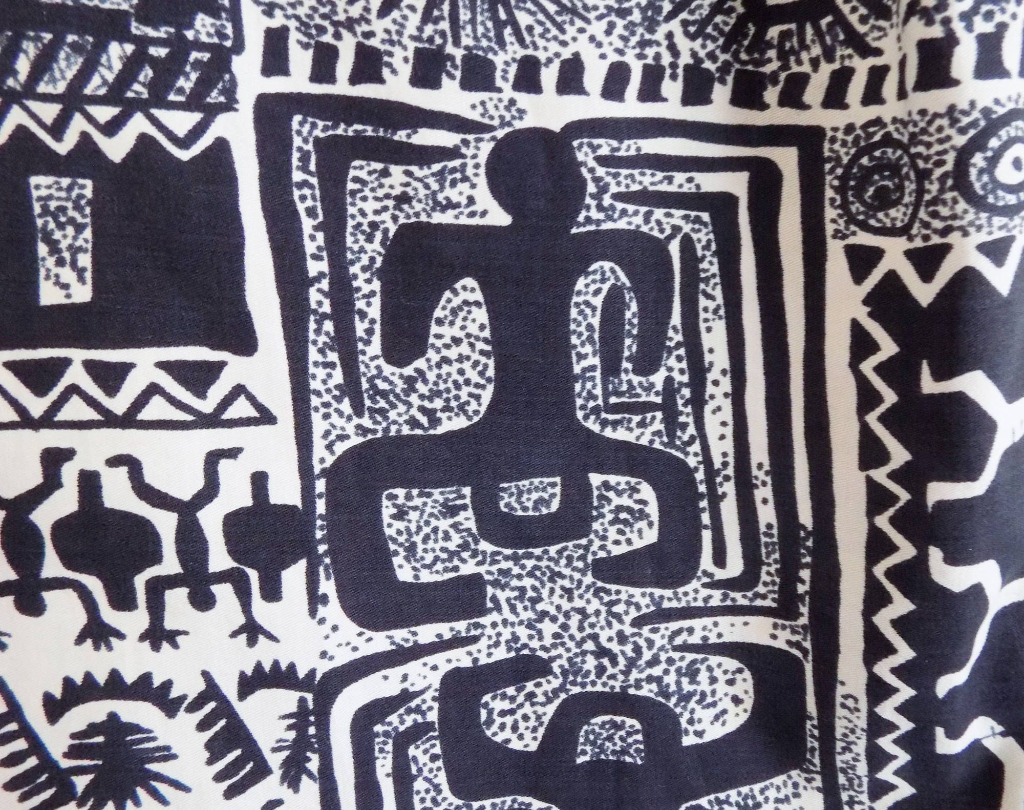 80s "made In Hawaii" Men's Shirt Hula Keith Haring Pattern M - Image 2