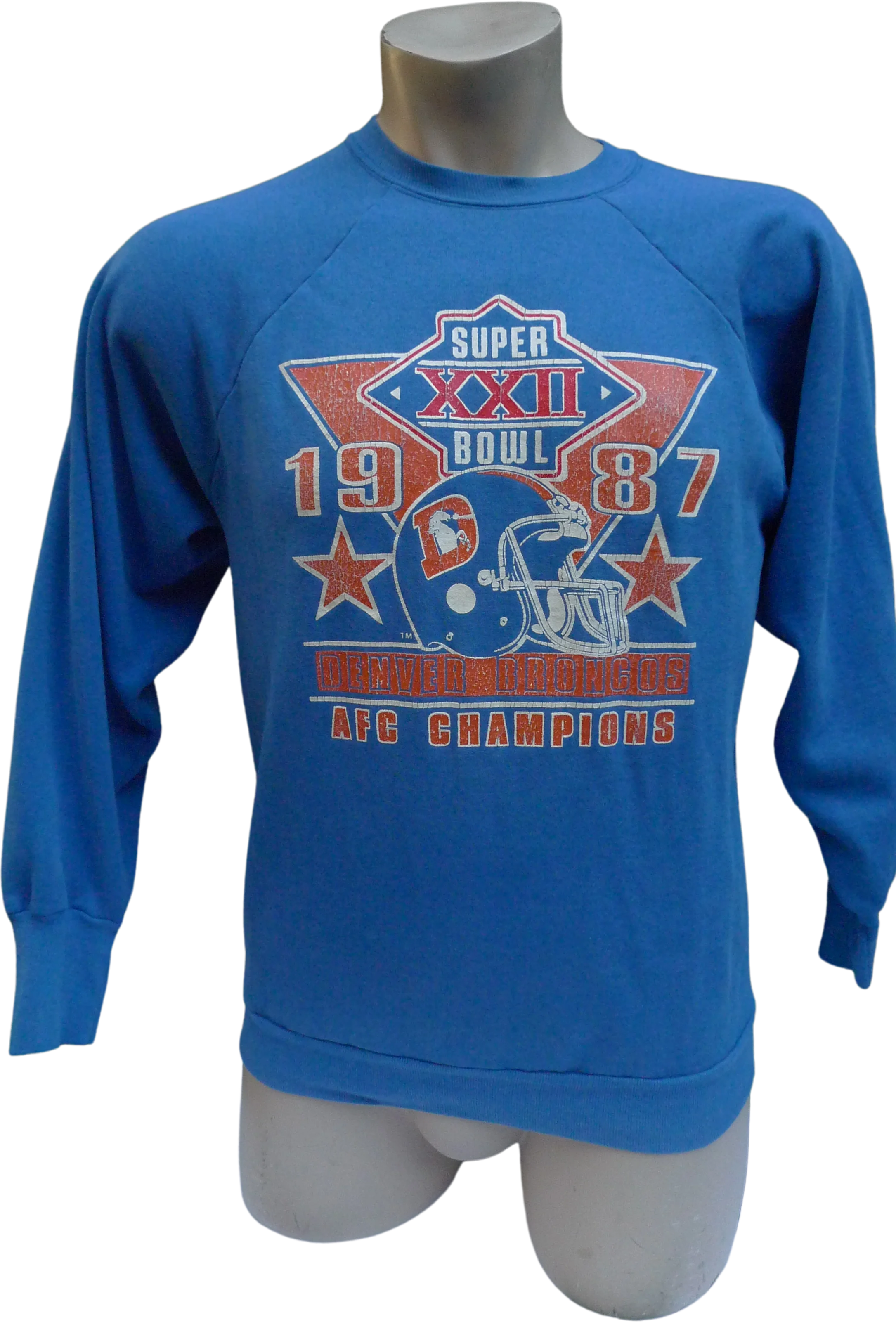 80s Mens 42 * 1987 Denver Broncos Sweatshirt By Logo 7