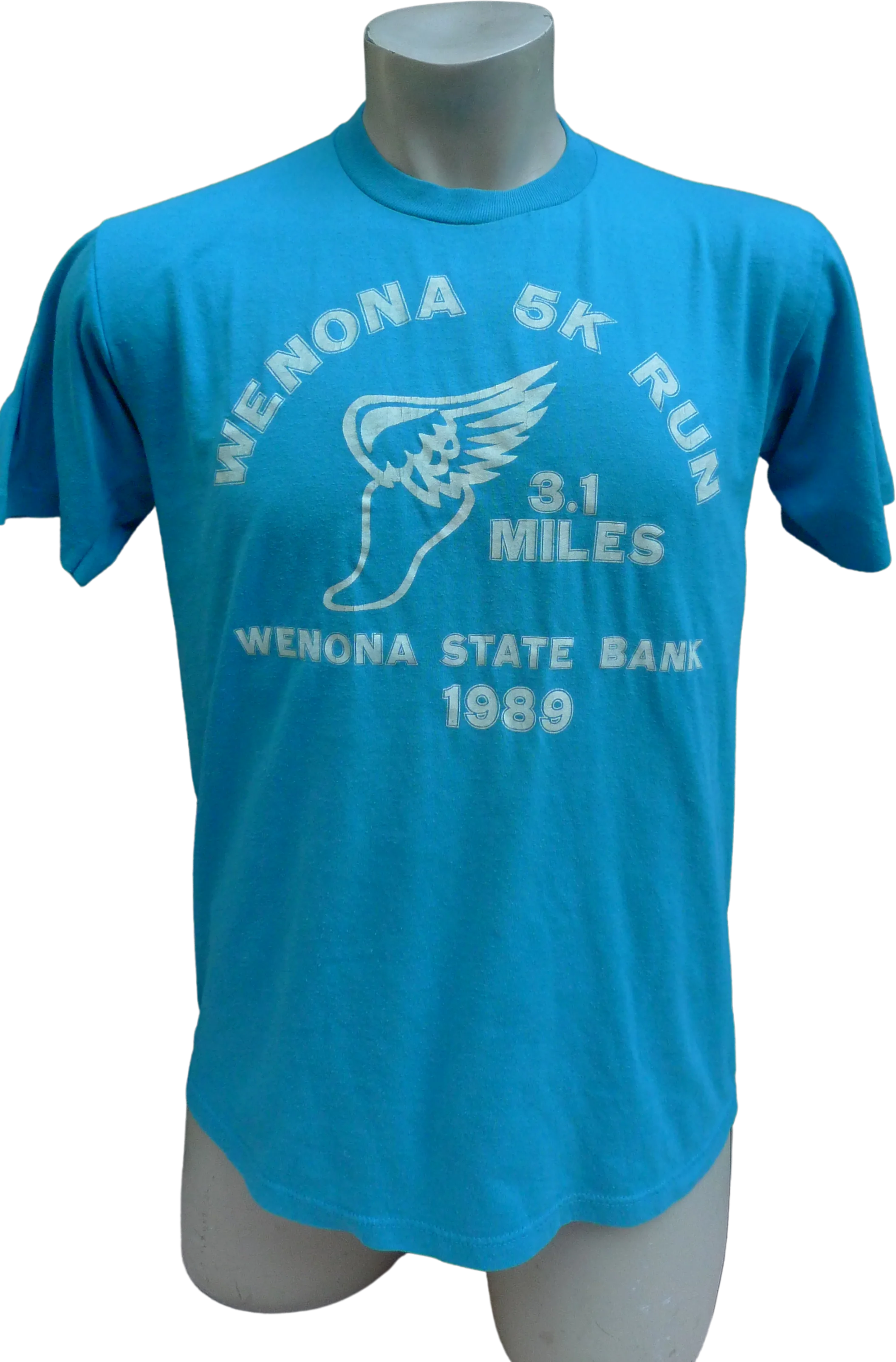 80s Mens 42 * 1989 Wenona Illinois Running Race T By Jerzees