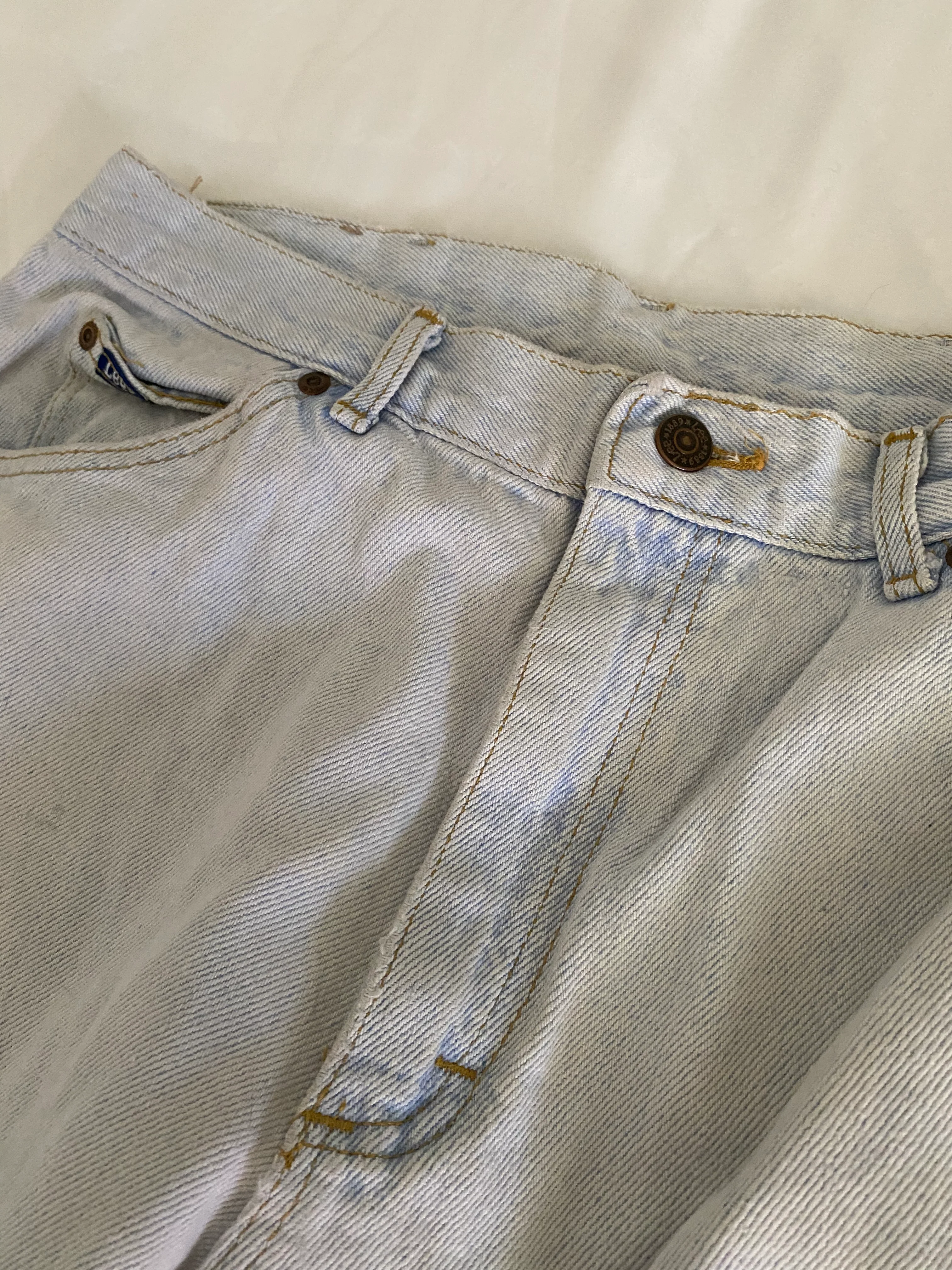 80s Mens Straight Leg Denim Jeans By Lee - Image 3