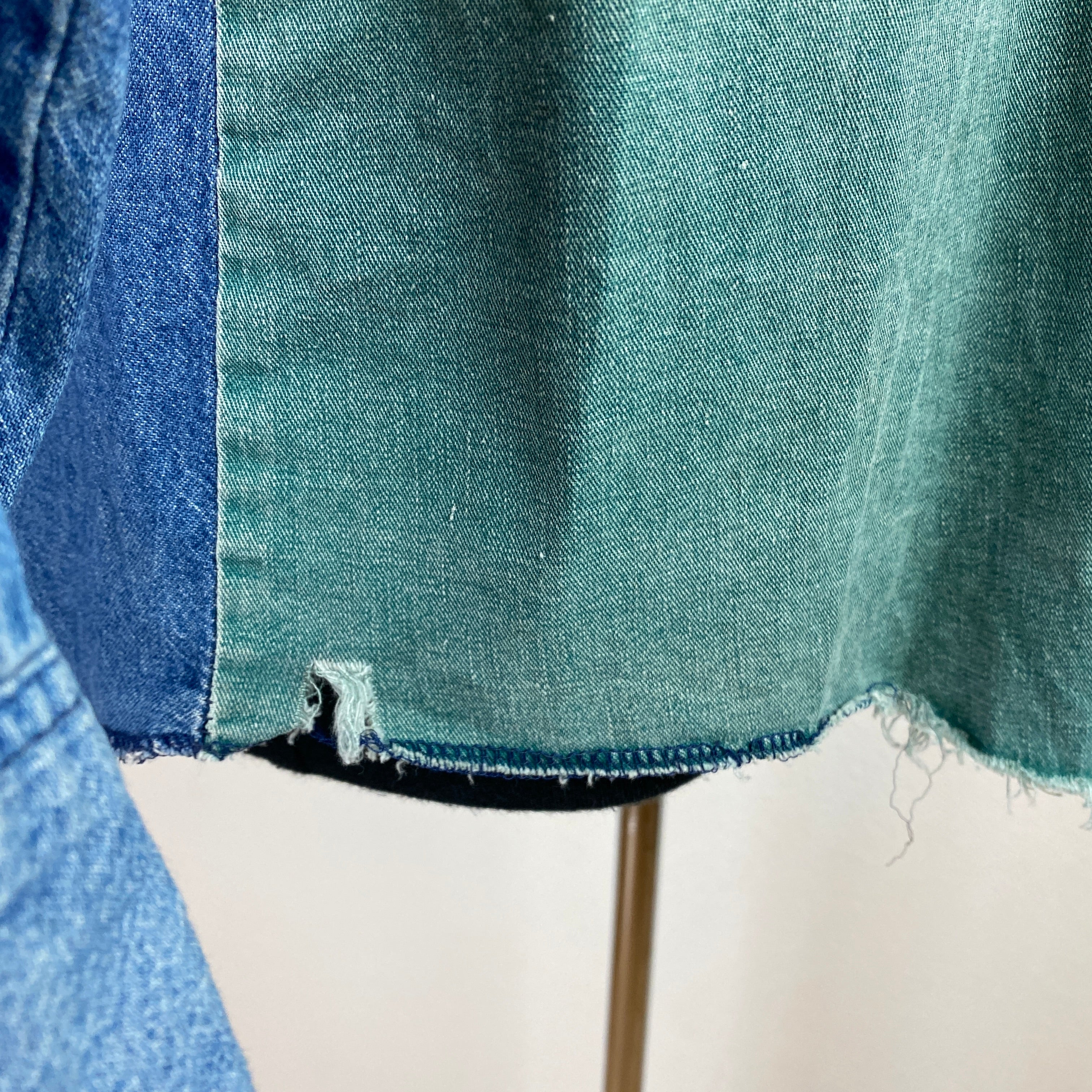 80s Men's Wrangler Colorblock Denim Shirt By Wrangler - Image 10