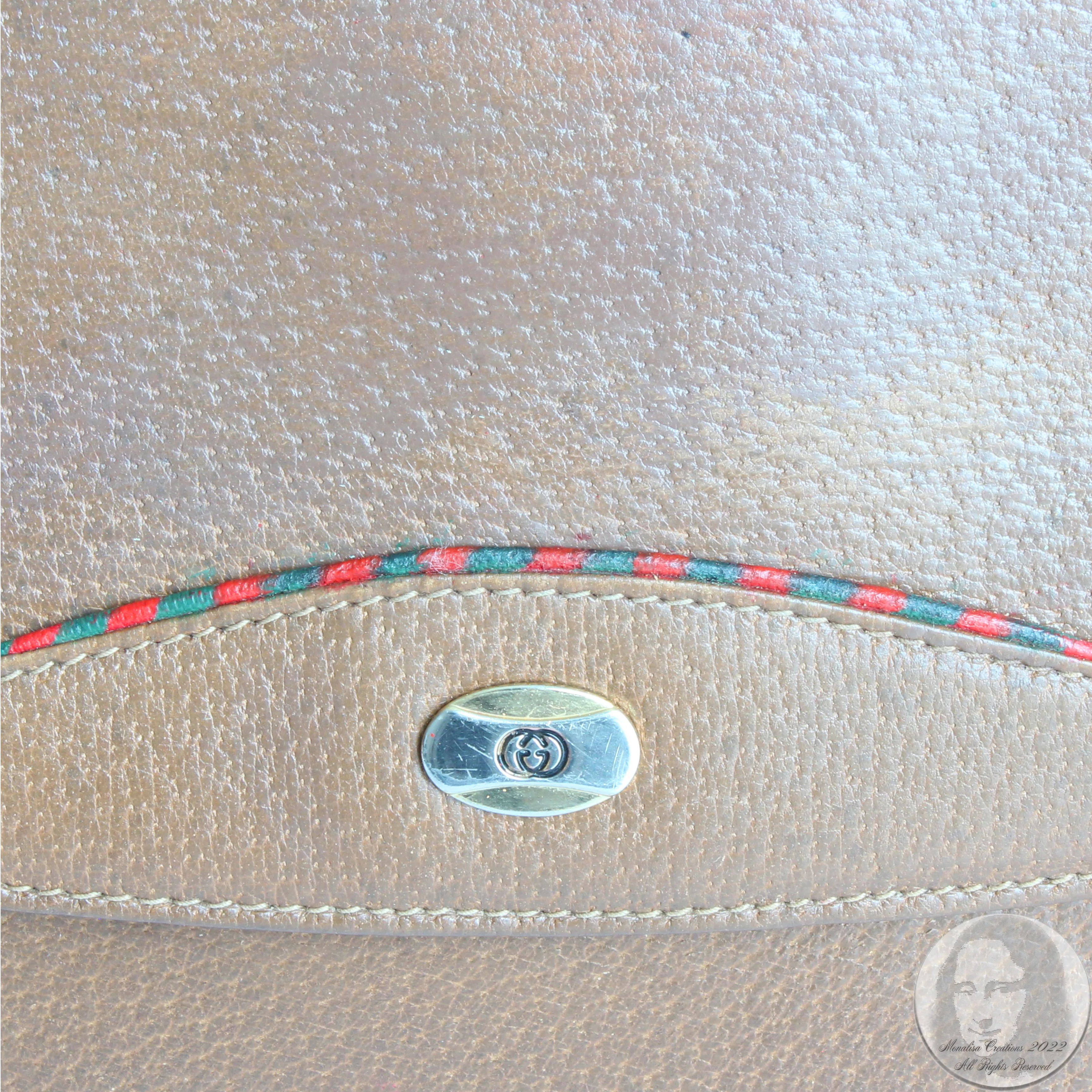 80s Messenger Bag Crossbody Brindle Pigskin Leather By Gucci - Image 7