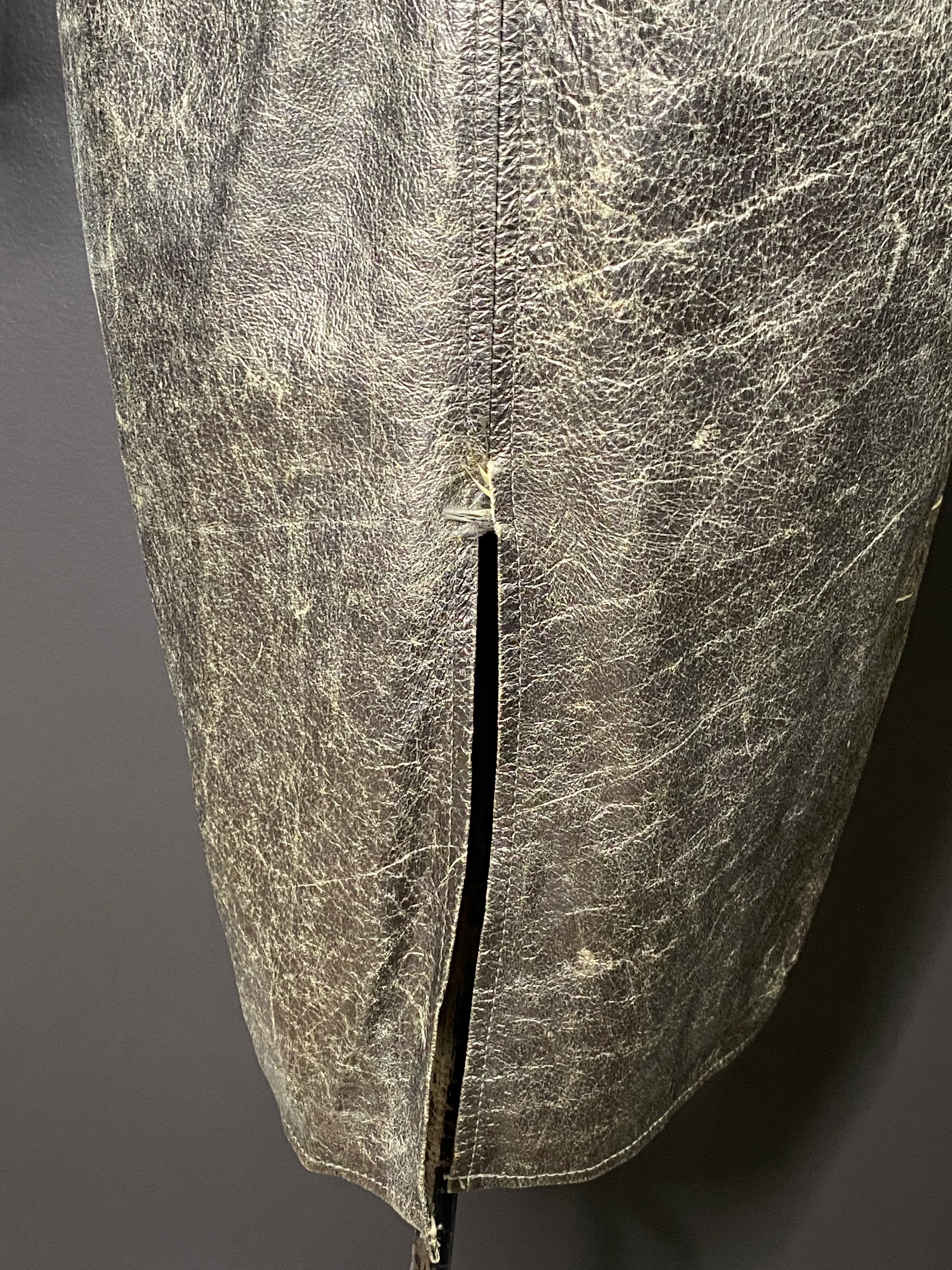 80s Metallic Leather Avant Garde Dress - Image 10