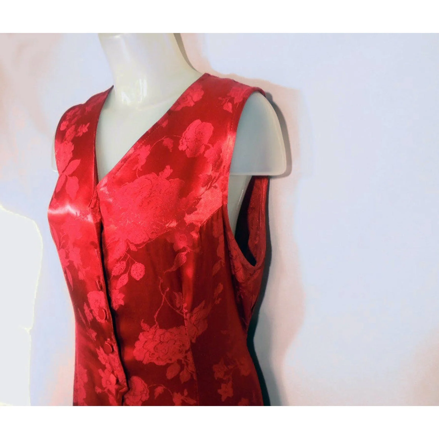 80s Midi Vest Red Edgy Holiday Disco Fashion By New York Extremes - Image 5
