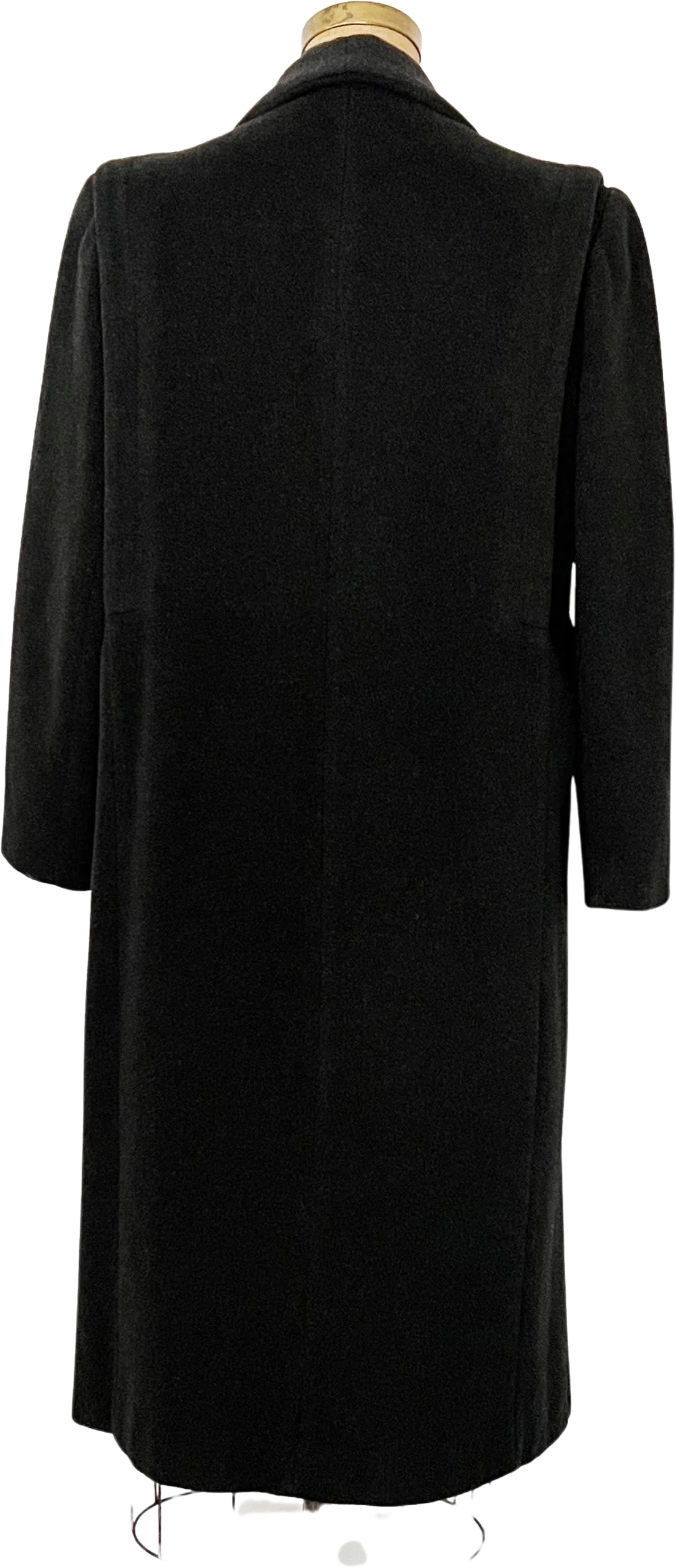 80s Minimalist Charcoal Cashmere And Wool Winter Coat By Concept - Image 2