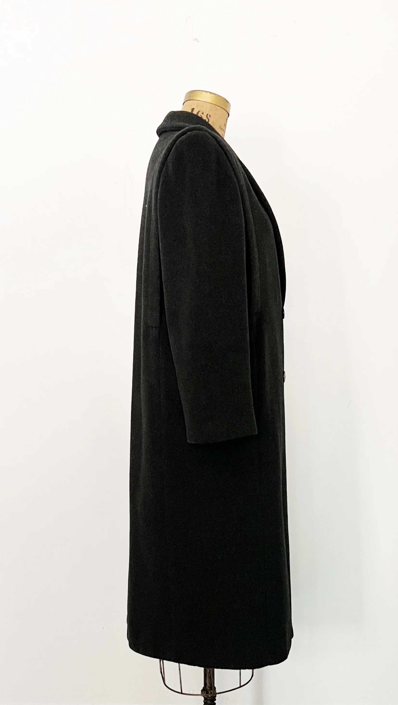 80s Minimalist Charcoal Cashmere And Wool Winter Coat By Concept - Image 5