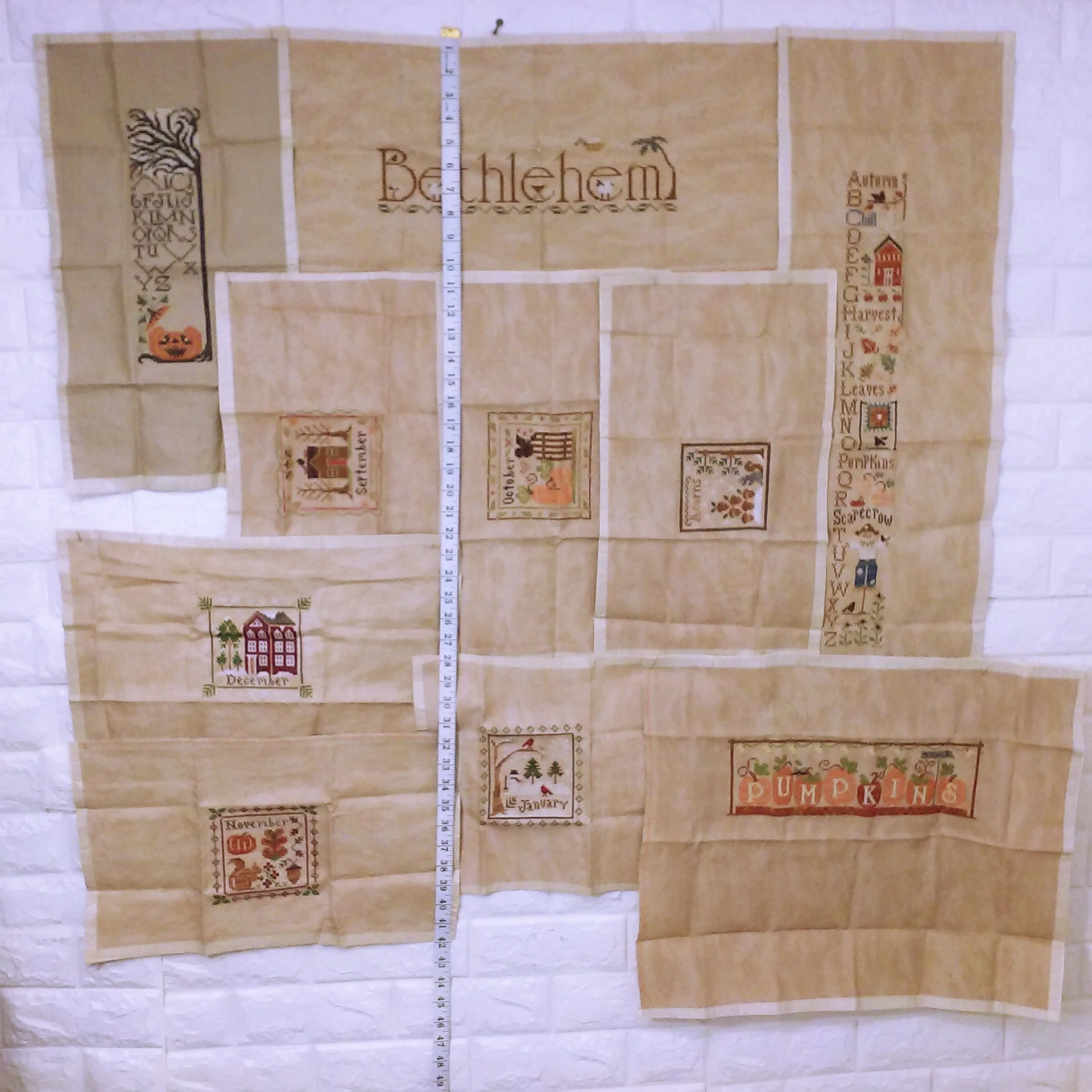 80s Mix Lot Of 10 Seasonal Kitsch Needlework Samplers - Image 10