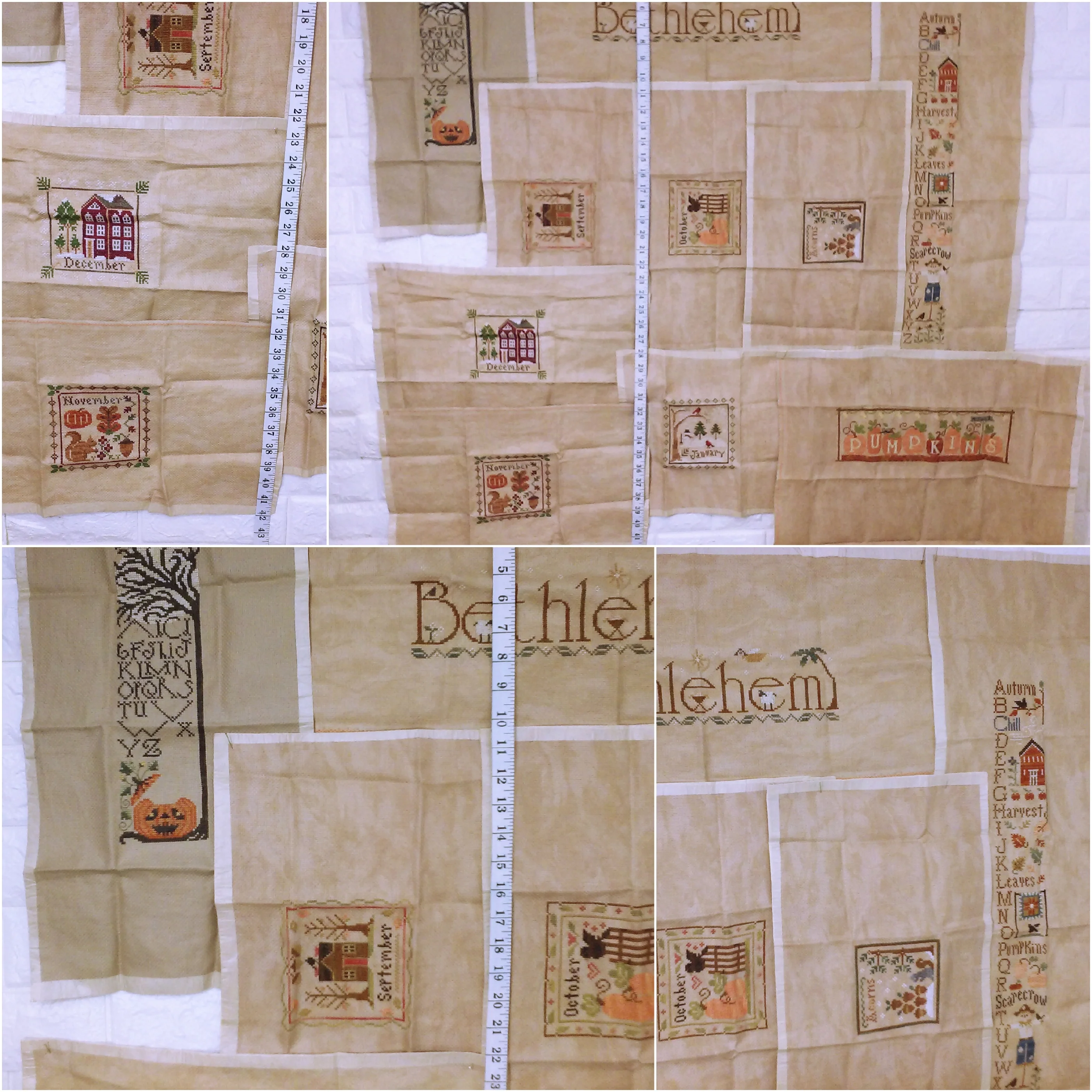 80s Mix Lot Of 10 Seasonal Kitsch Needlework Samplers - Image 11