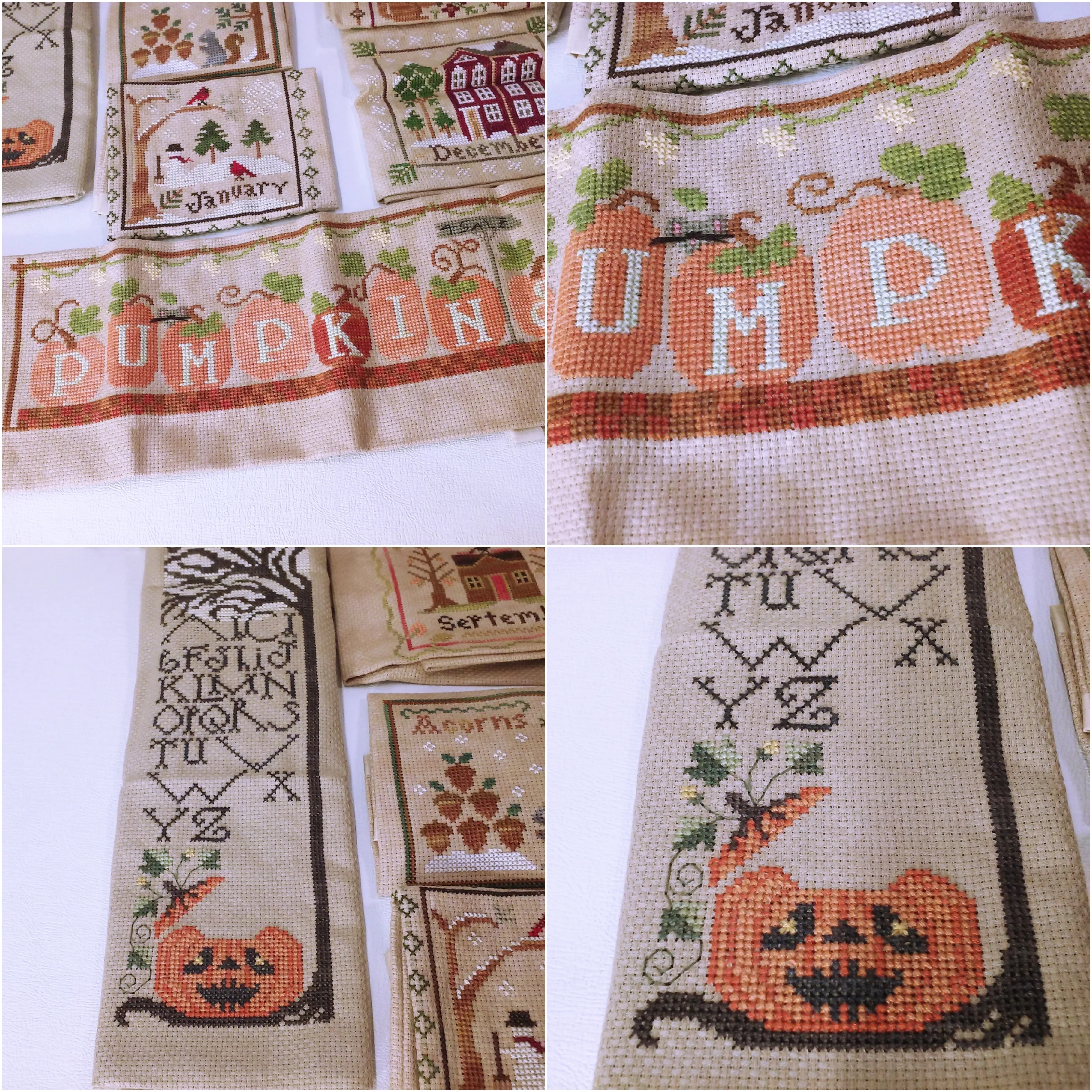 80s Mix Lot Of 10 Seasonal Kitsch Needlework Samplers - Image 3
