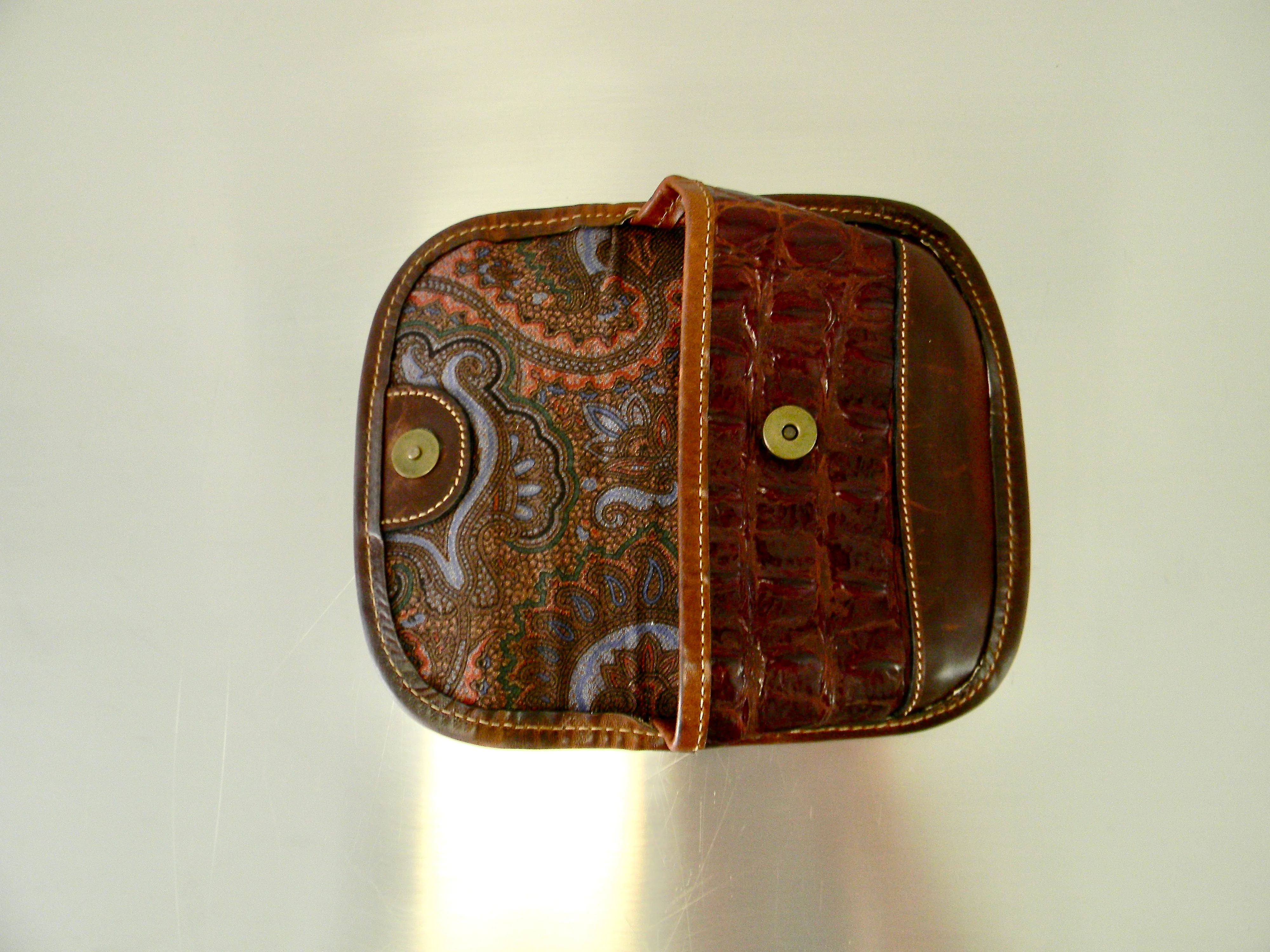 80s Mock Crock Embossed Belt Bag Belt And Card Case By Joan & David - Image 4