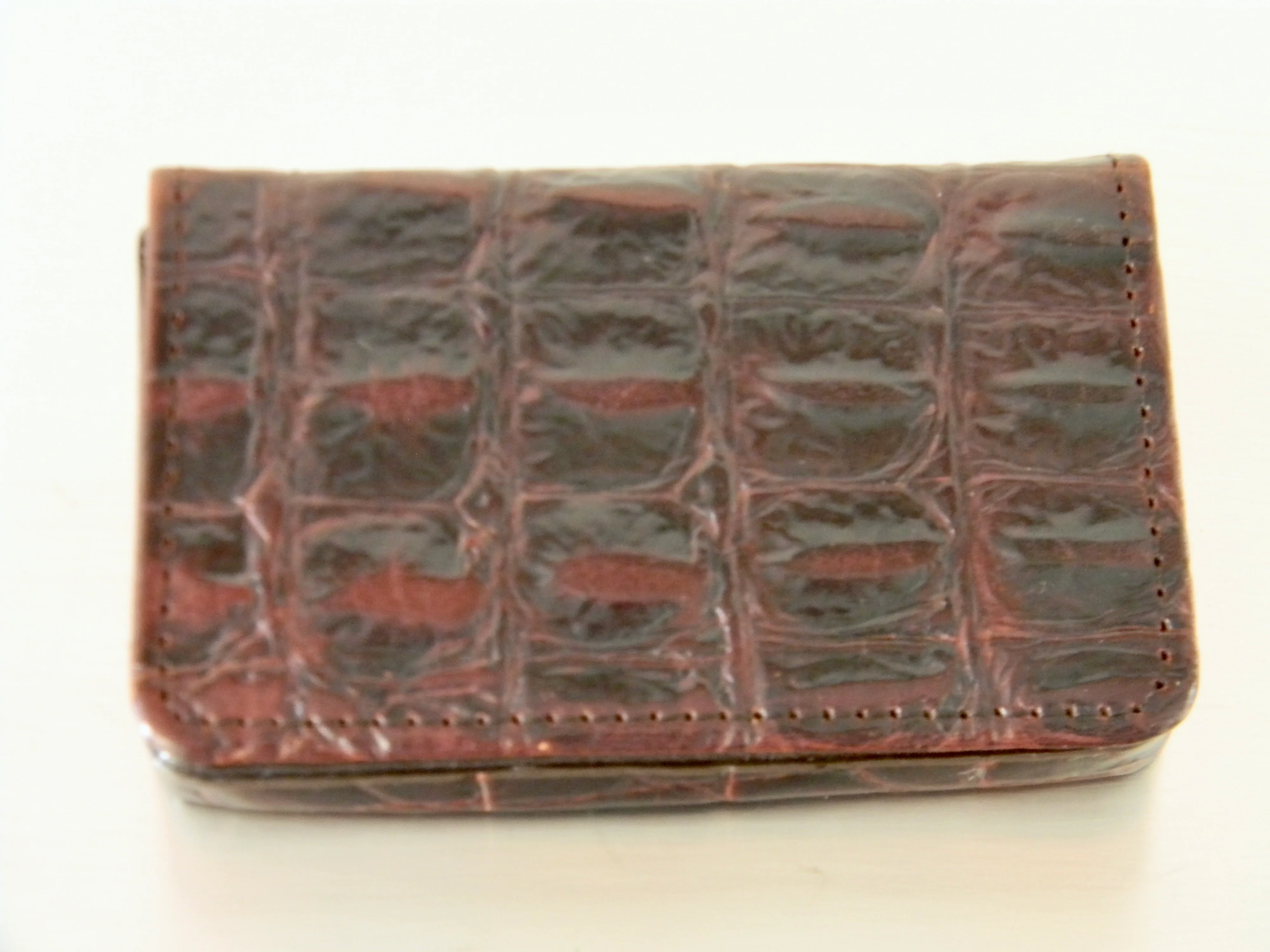 80s Mock Crock Embossed Belt Bag Belt And Card Case By Joan & David - Image 9