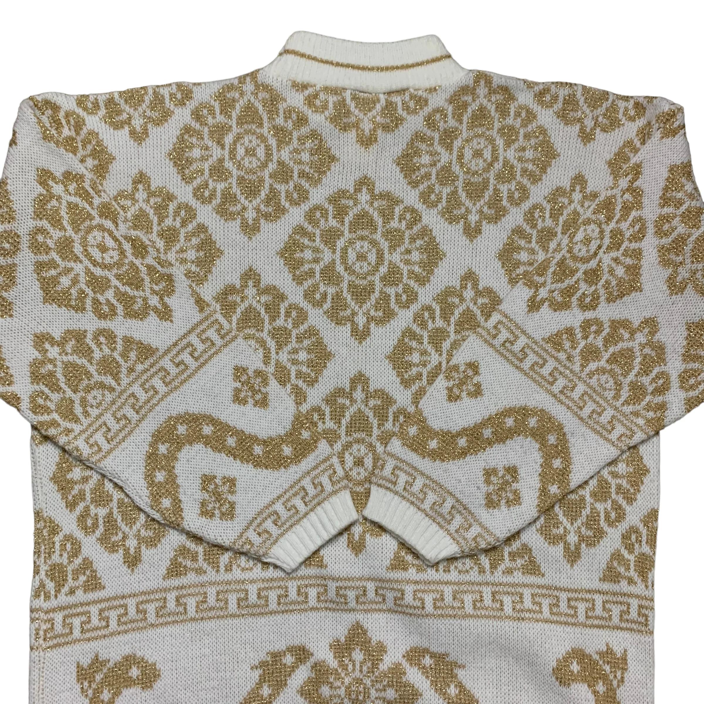 80s Mock Neck Chunky Sweater With Gold Threading by Dana Scott - Image 7