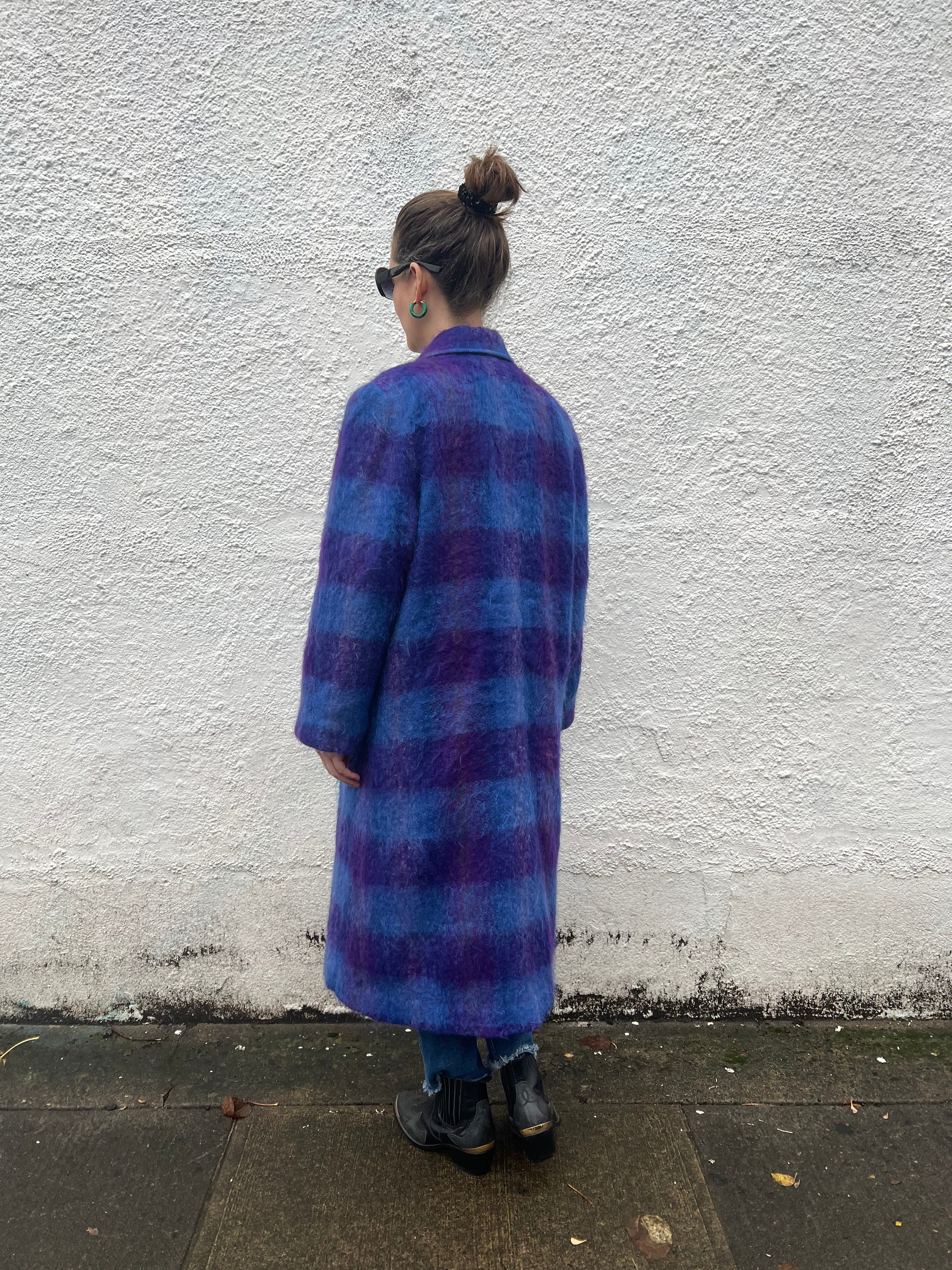 80s Mohair Fuzzy Wool Maxi Coat by Rice - Image 2