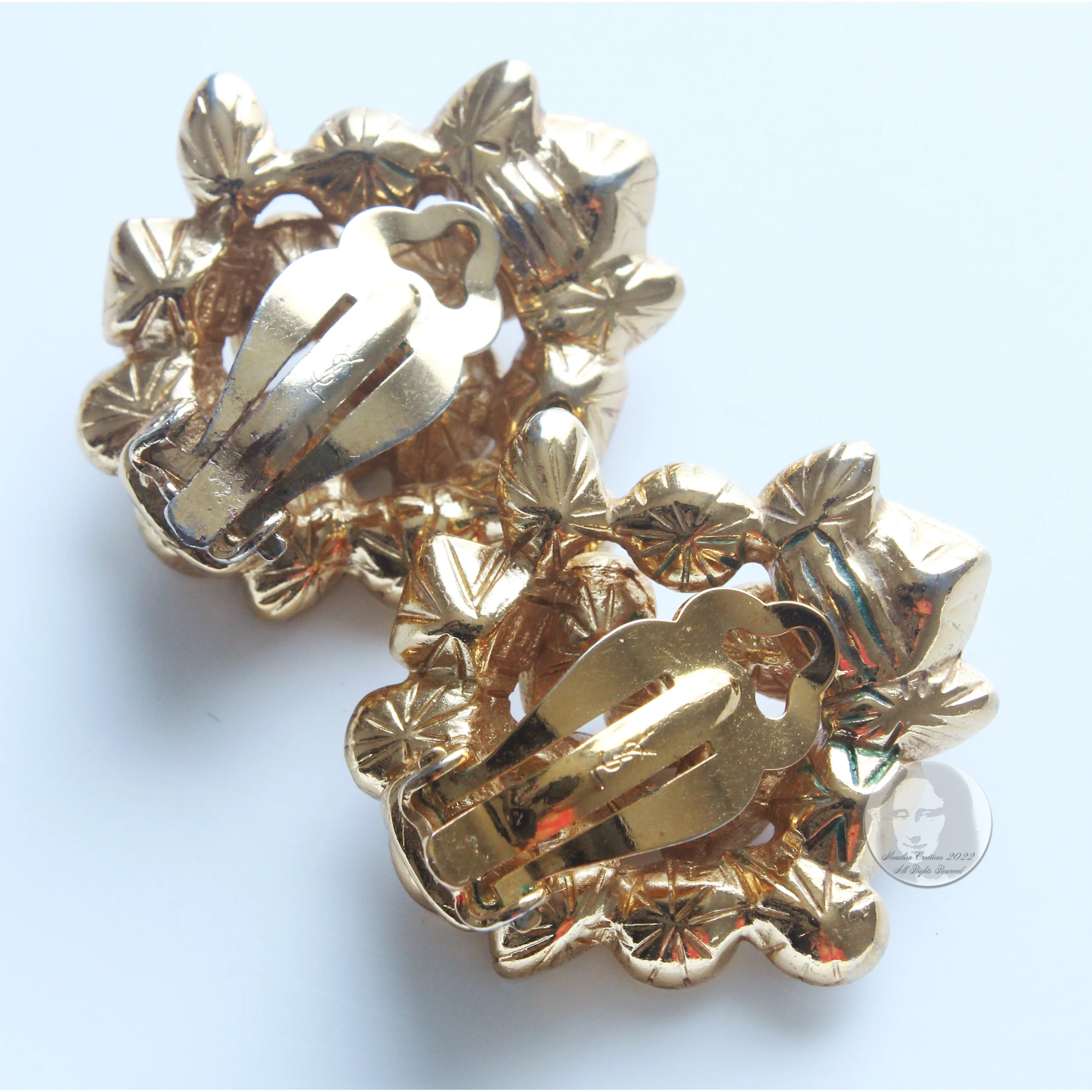 80s Multicolor Glass Earrings Clip Style Rhinestones By Yves Saint Laurent - Image 10