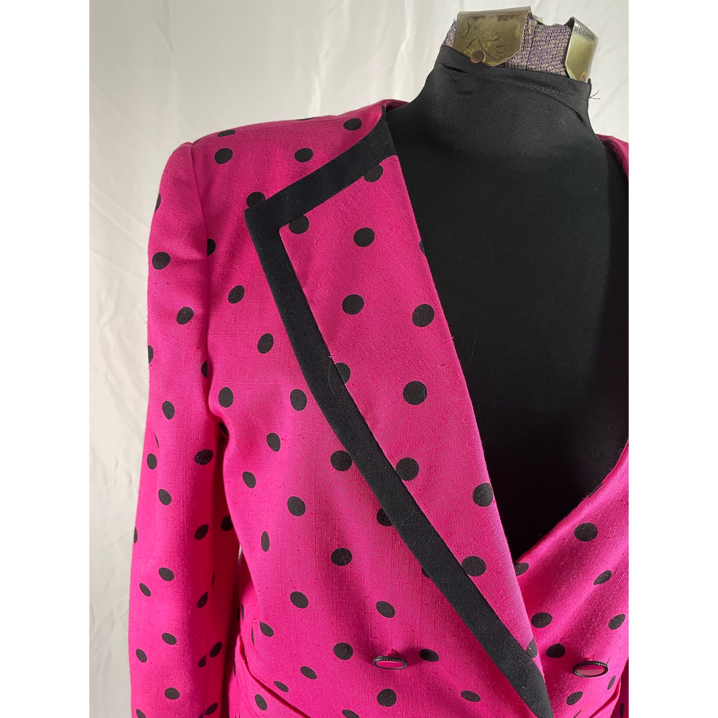 80s Multicolor Polka Dot Double Breasted Blazer By Gilmore - Image 5