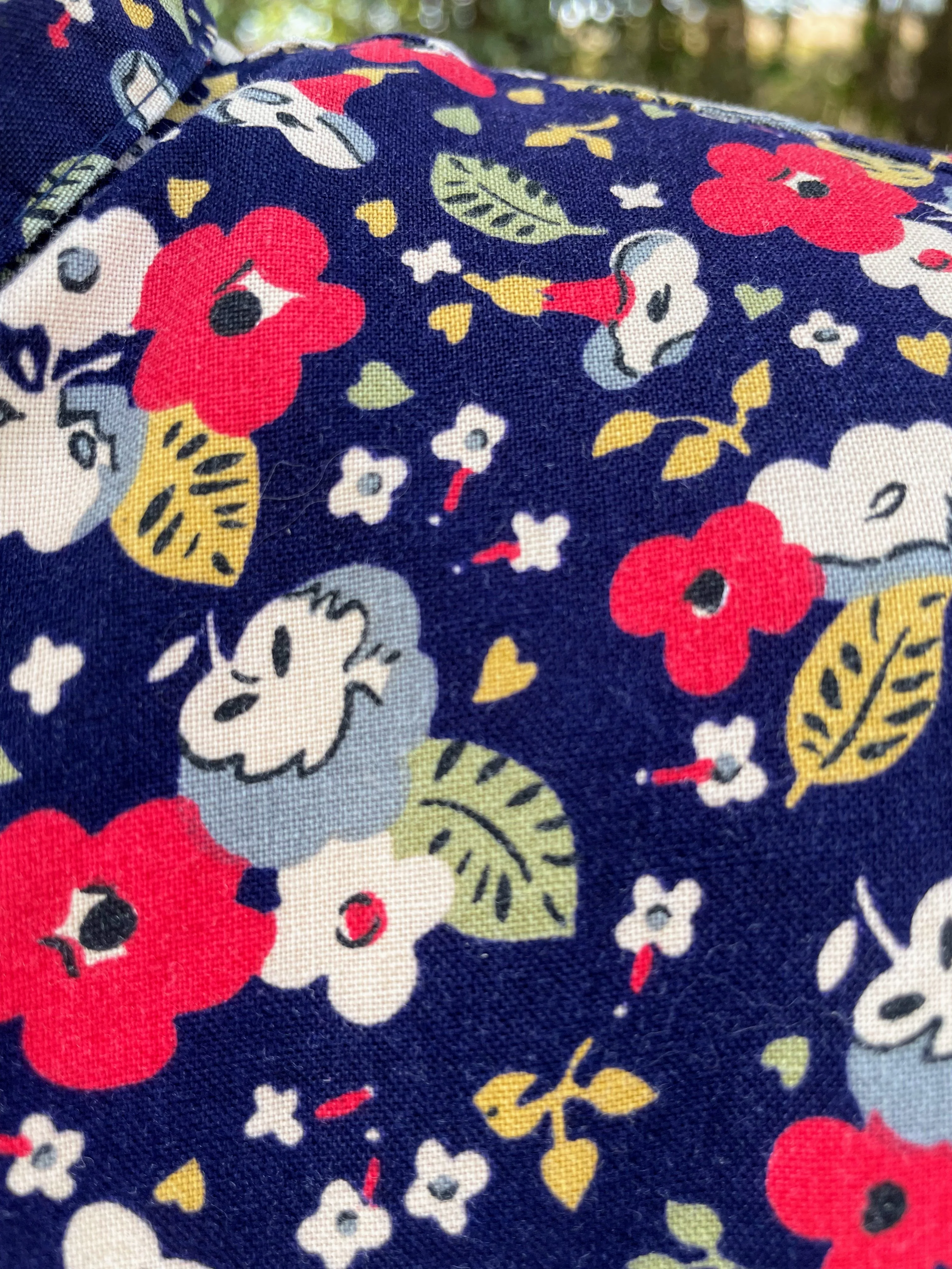 80s Navy Blue And Red Floral Cotton Dress By The American Shirt Company - Image 11