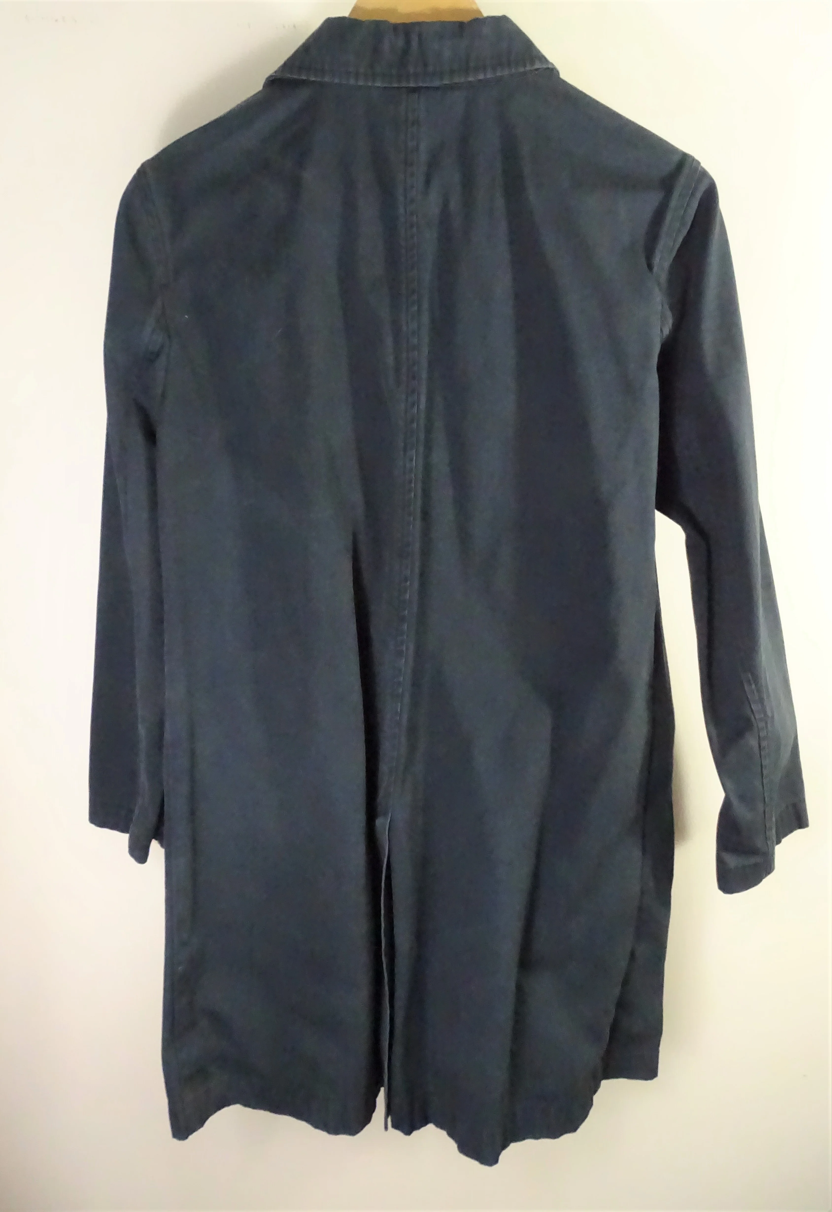 80s Navy Blue Farm Barn Jacket Short Trench Coat By The Gap - Image 6