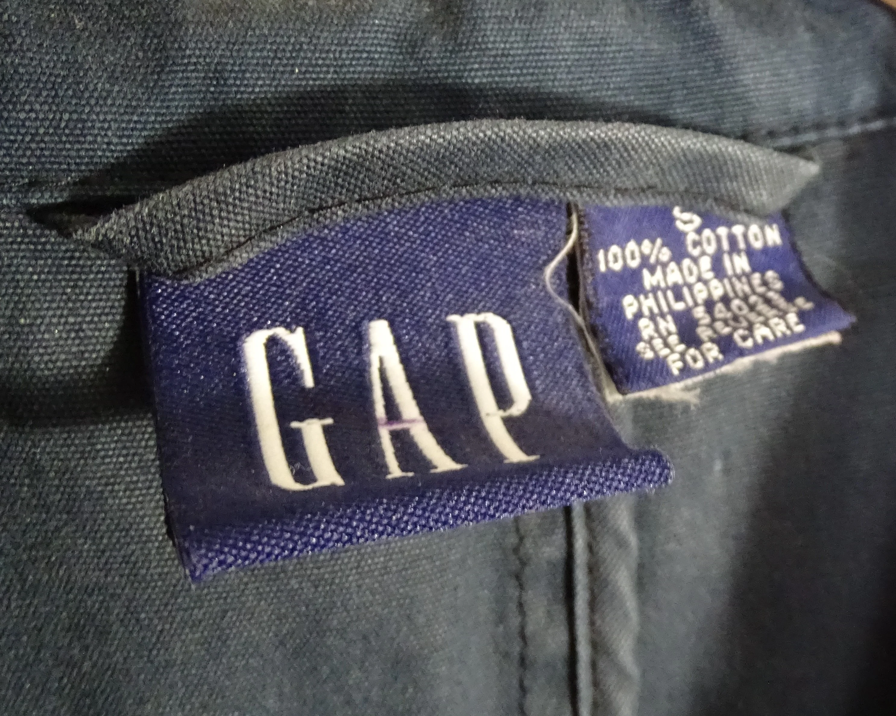80s Navy Blue Farm Barn Jacket Short Trench Coat By The Gap - Image 7