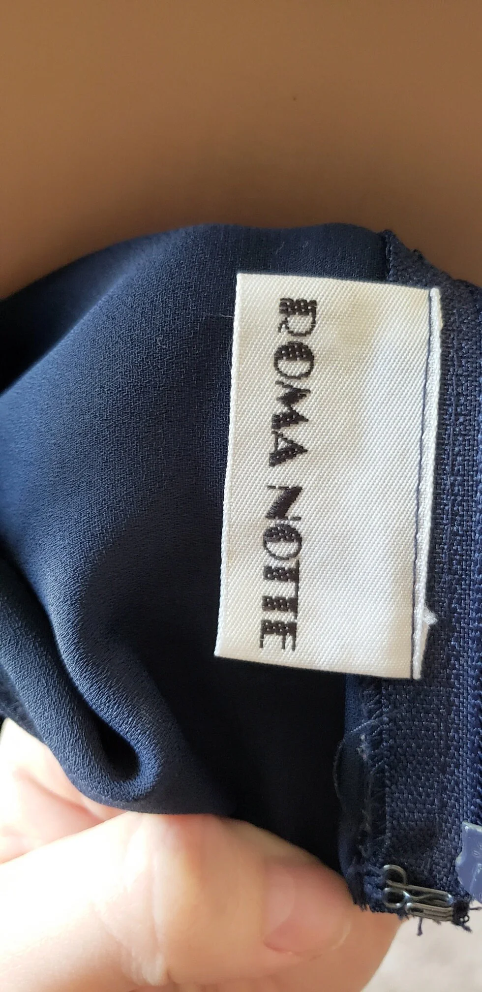 80s Navy Blue Pleated Chiffon Dress Md by Roma Notte - Image 10