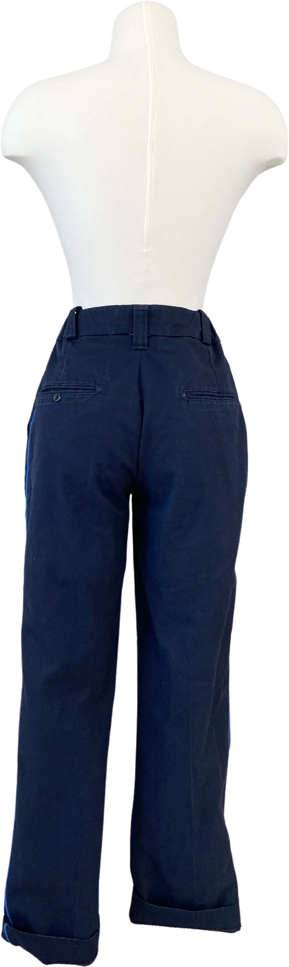 80s Navy Fatigue Pant Contarst Side Stripe Highrise - Image 2