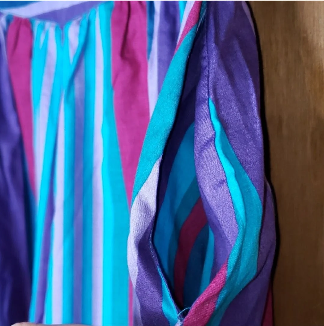 80's New Wave Bright Striped Culotte Shorts by Esprit - Image 9