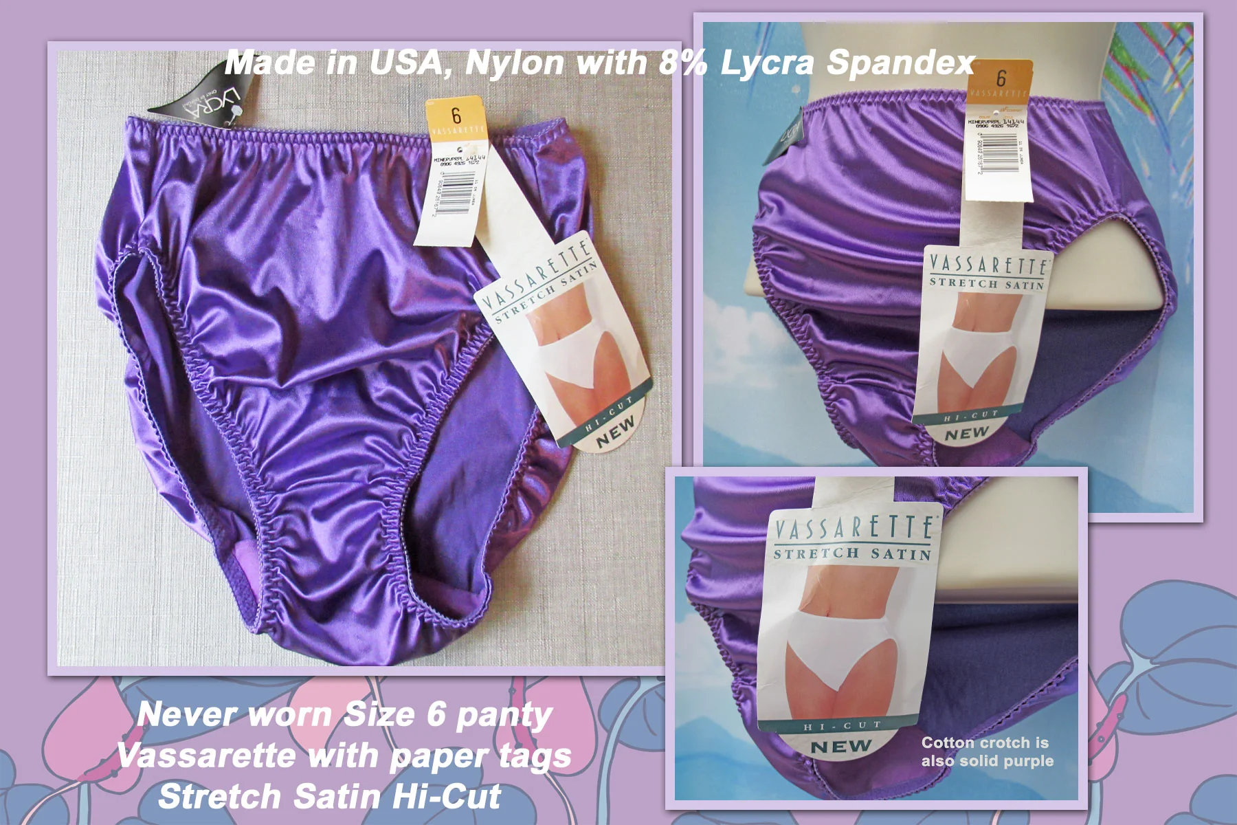 80s Nos Vassarette Stretch Satin Made Usa Nylon/lycra By Vassarette - Image 8