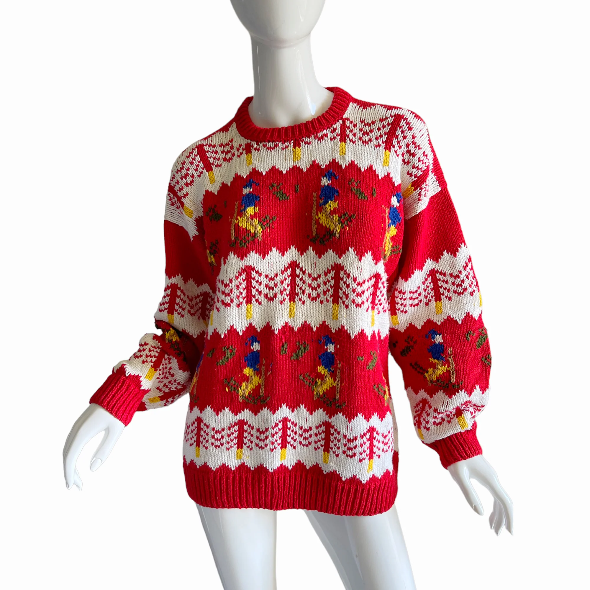 80s Novelty Ski Hand Woven Holiday Sweater By Amazonia's - Image 4