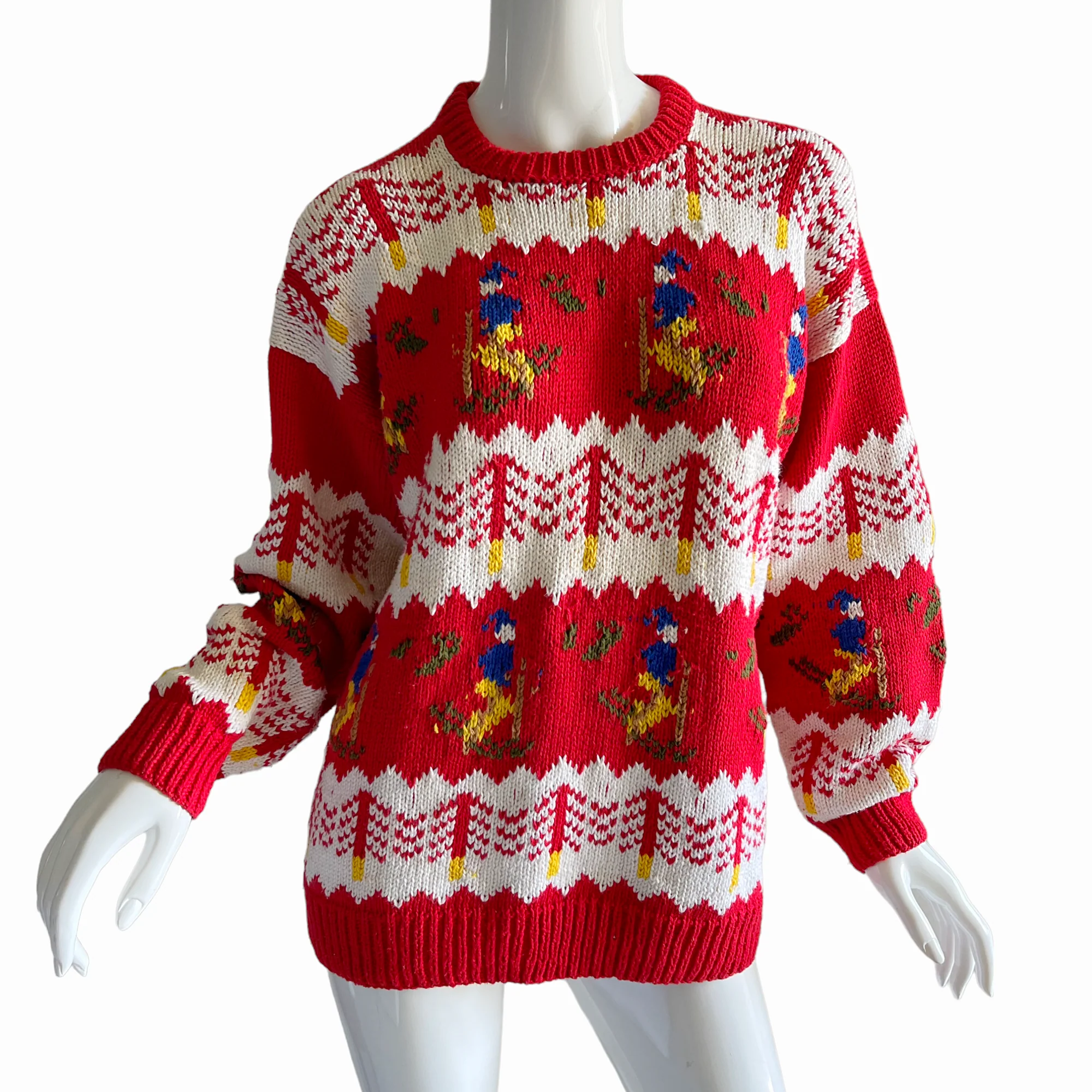 80s Novelty Ski Hand Woven Holiday Sweater By Amazonia's - Image 6