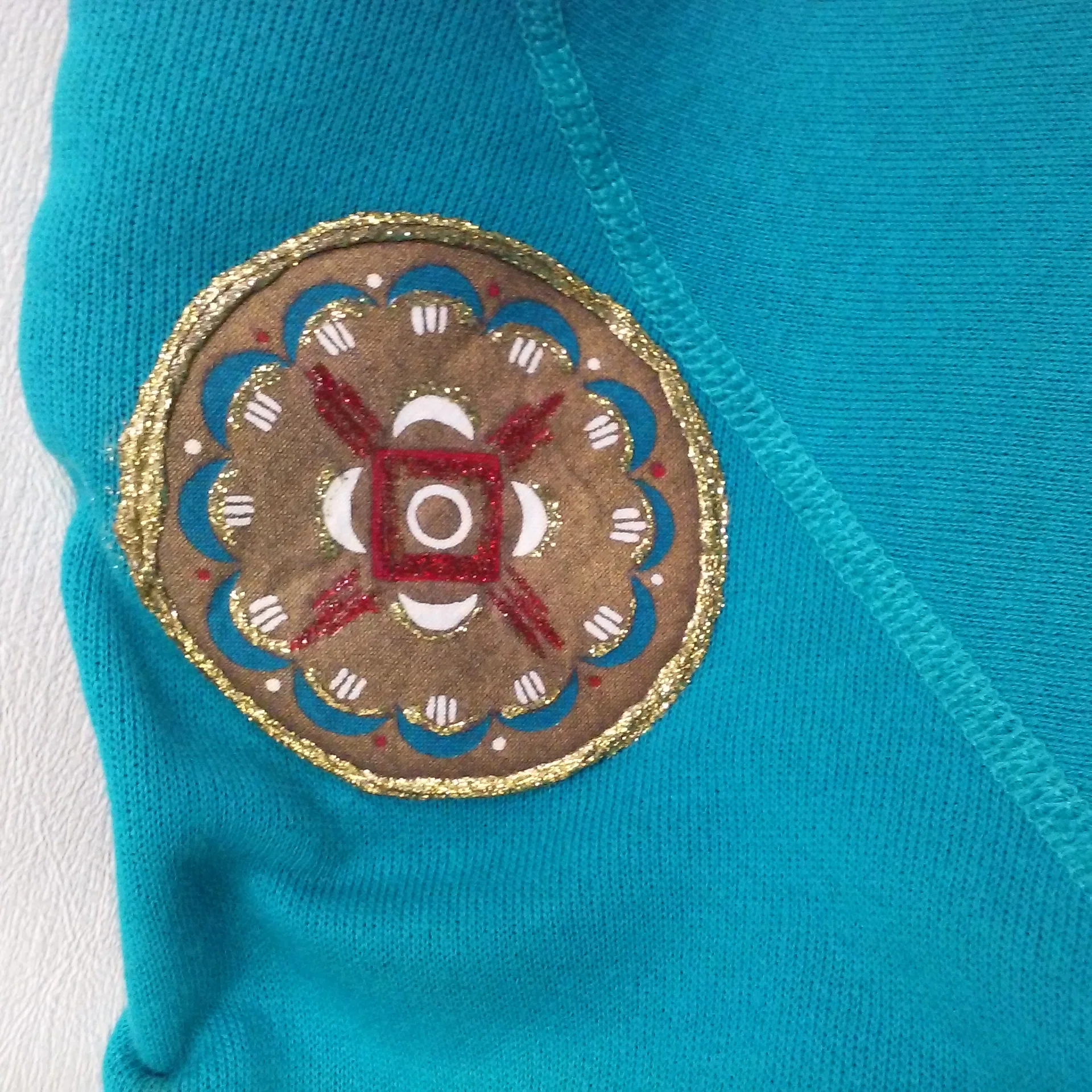 80s Novelty Southwest Single-stitch Sweatshirt by Hanes Her Way Usa-Made Artisan Handcrafted Embellished Applique - Image 7