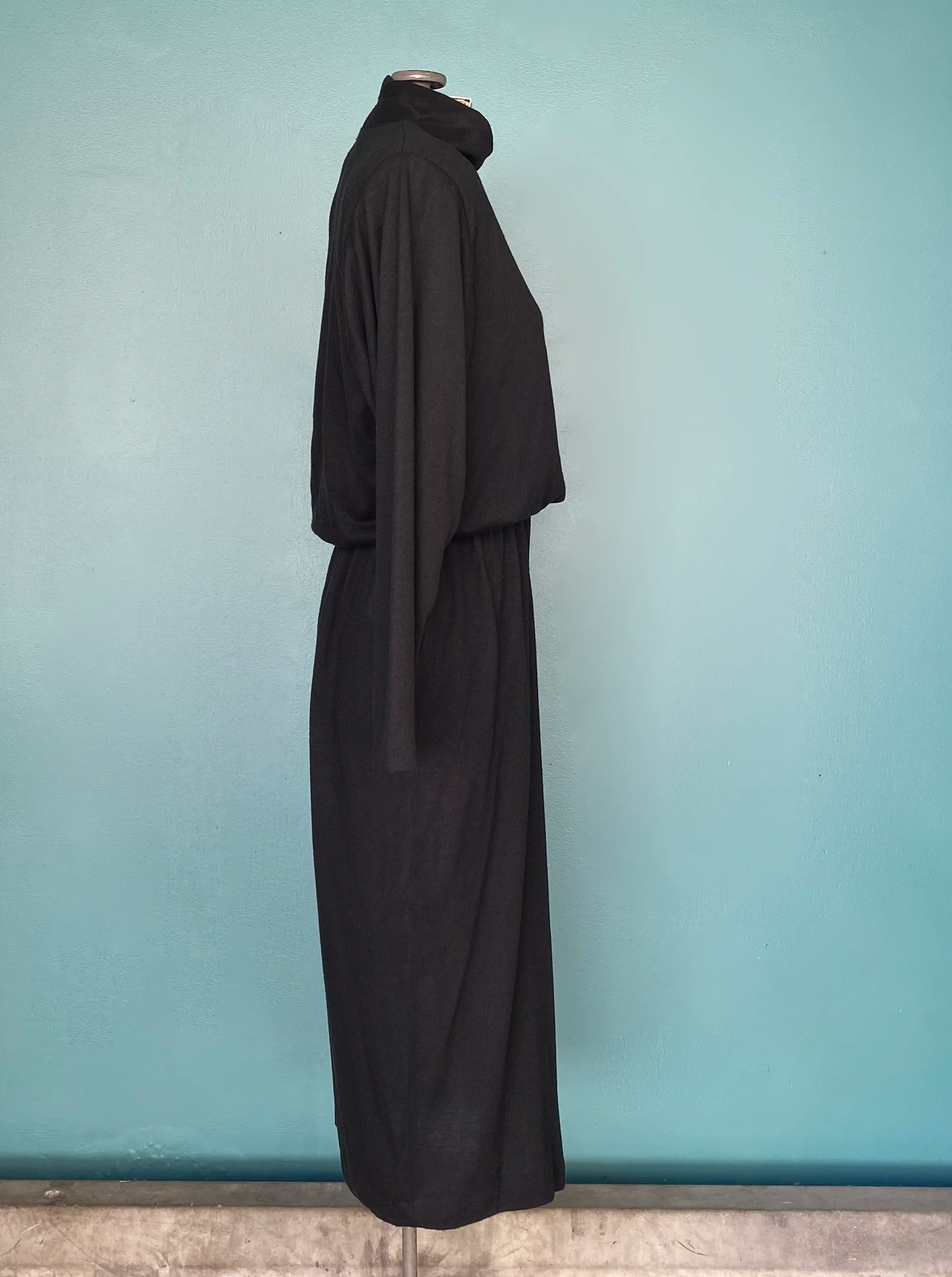 80s Nwt Button Front Black 80s Womens Shift Dress By Positive Attitudes / Made In Usa - Image 8