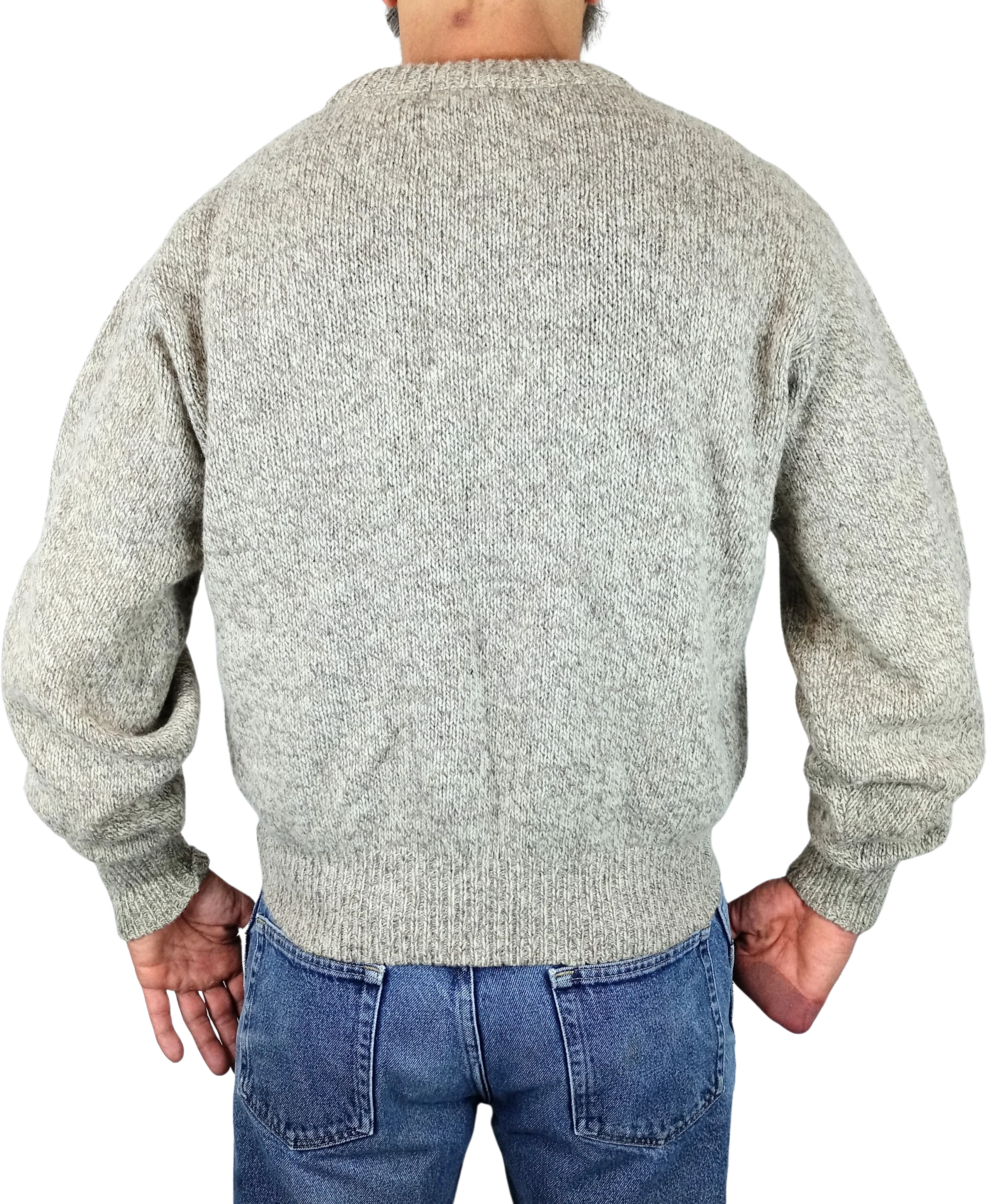 80s Oatmeal Gray Ragg Wool Crewneck Sweater By Eddie Bauer - Image 2