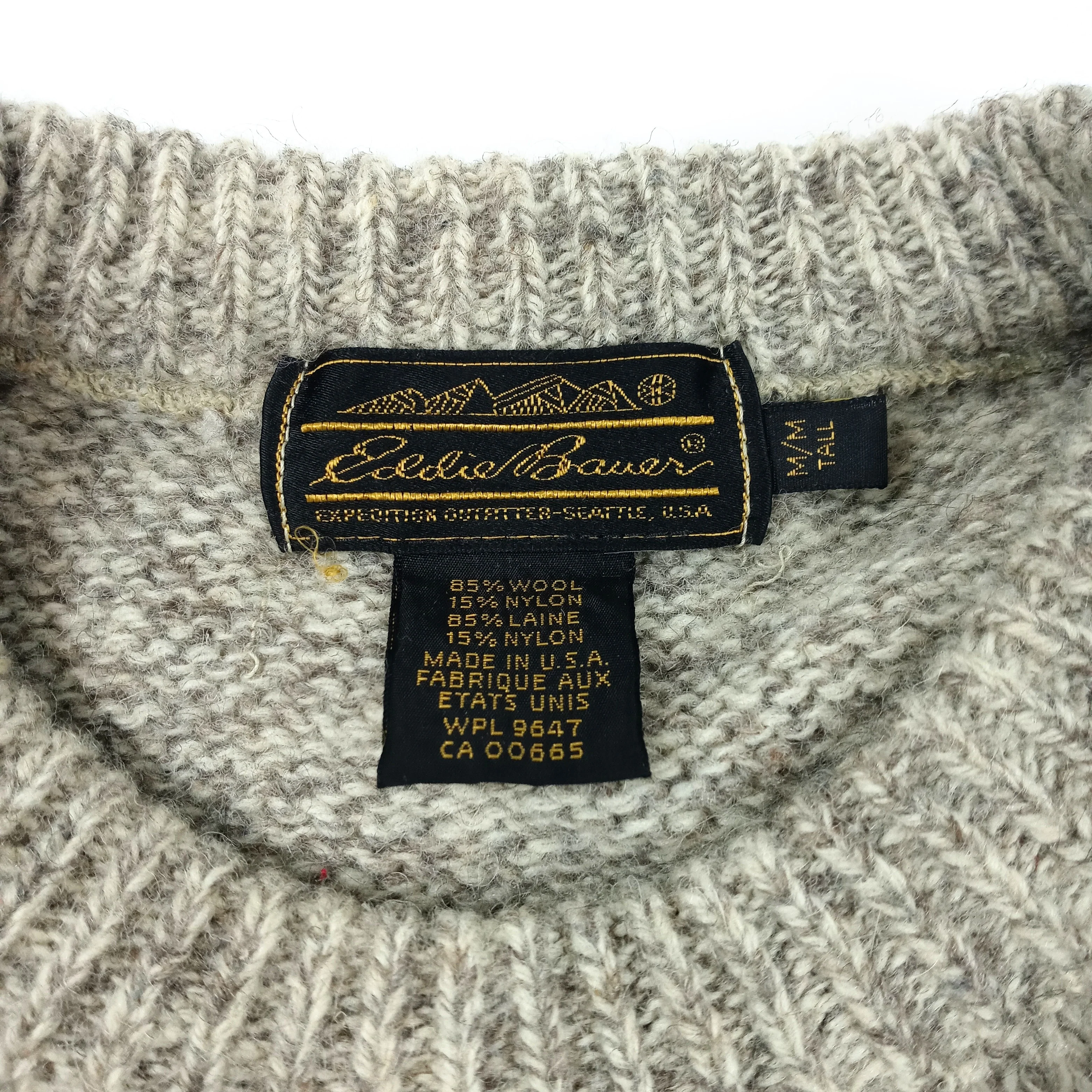 80s Oatmeal Gray Ragg Wool Crewneck Sweater By Eddie Bauer - Image 7