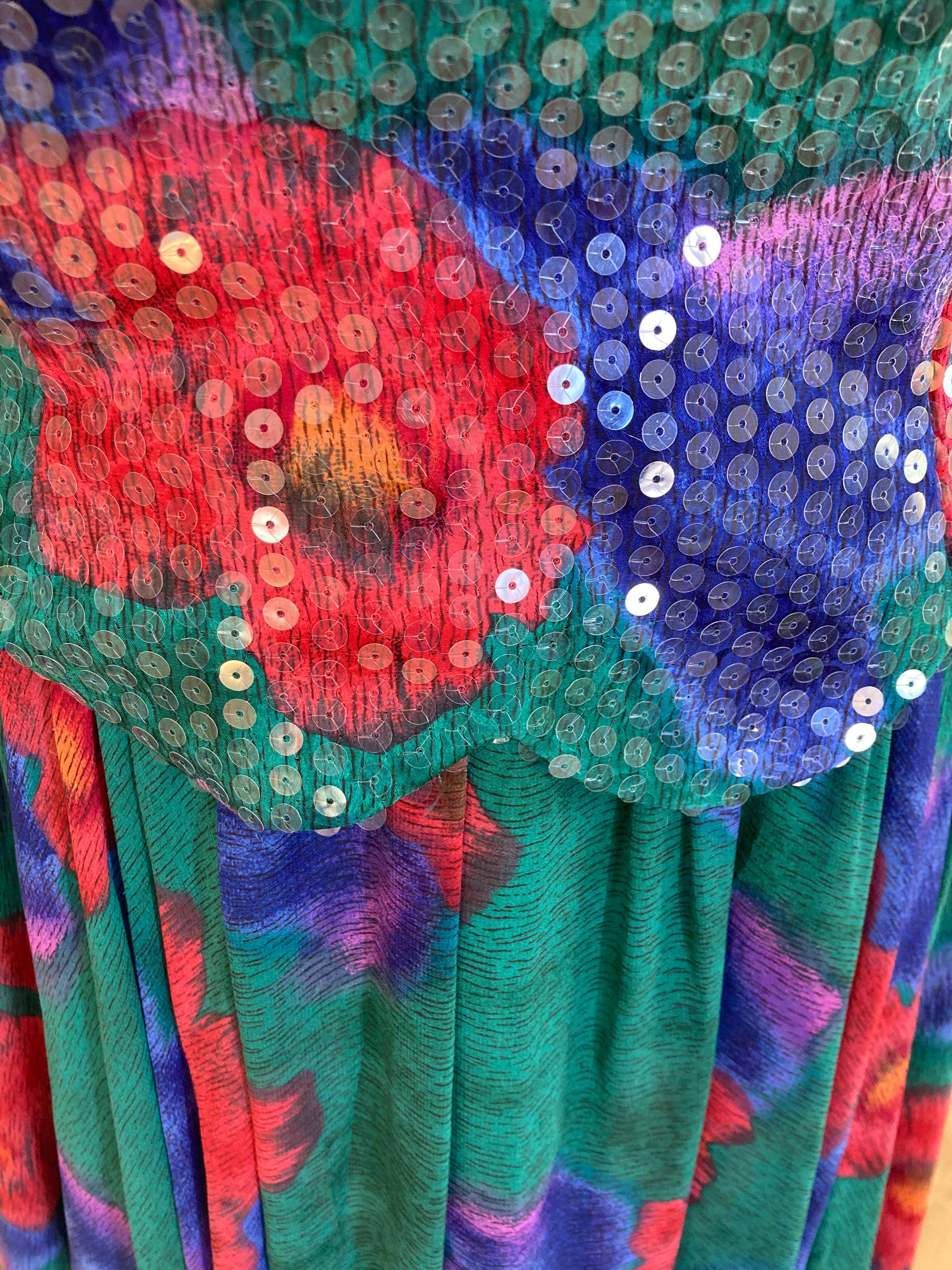 80s Off The Shoulder Stand Out Floral Dress by Raul Blanco - Image 3