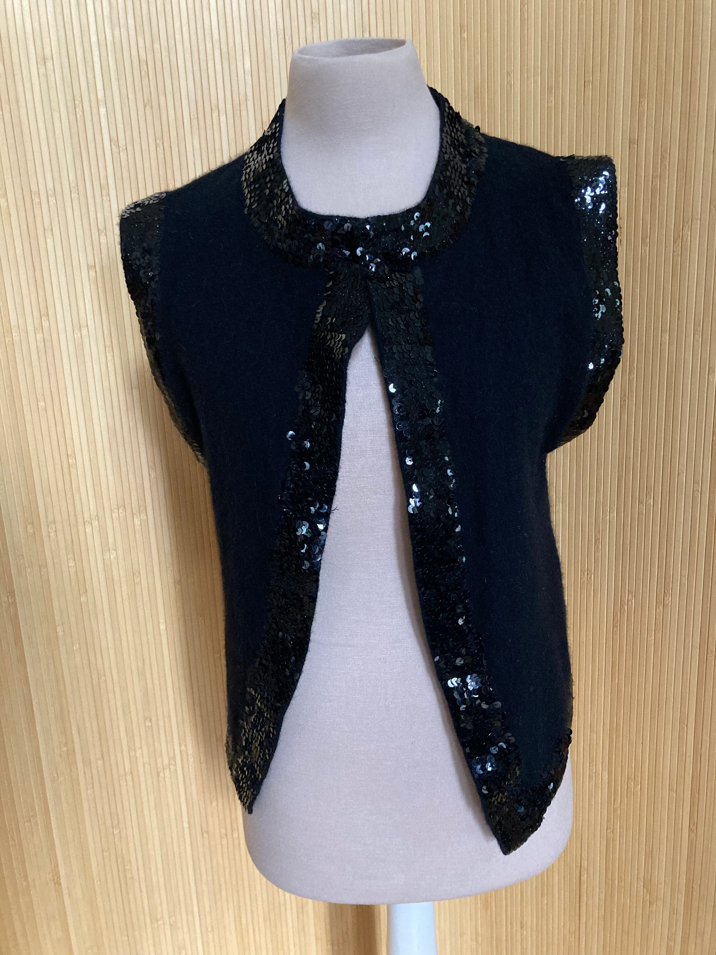 80s Open Front Sequinned Vest By Le Roy Knitwear - Image 3