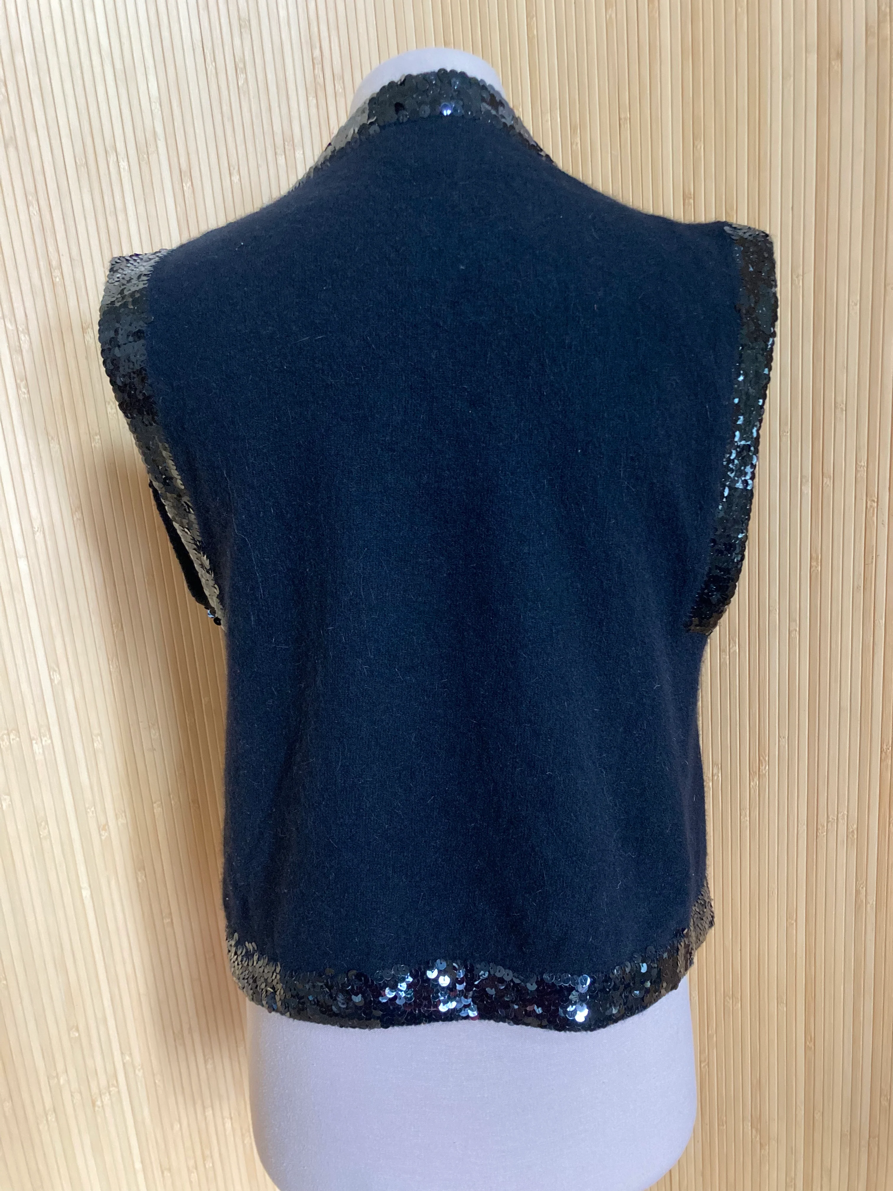 80s Open Front Sequinned Vest By Le Roy Knitwear - Image 5