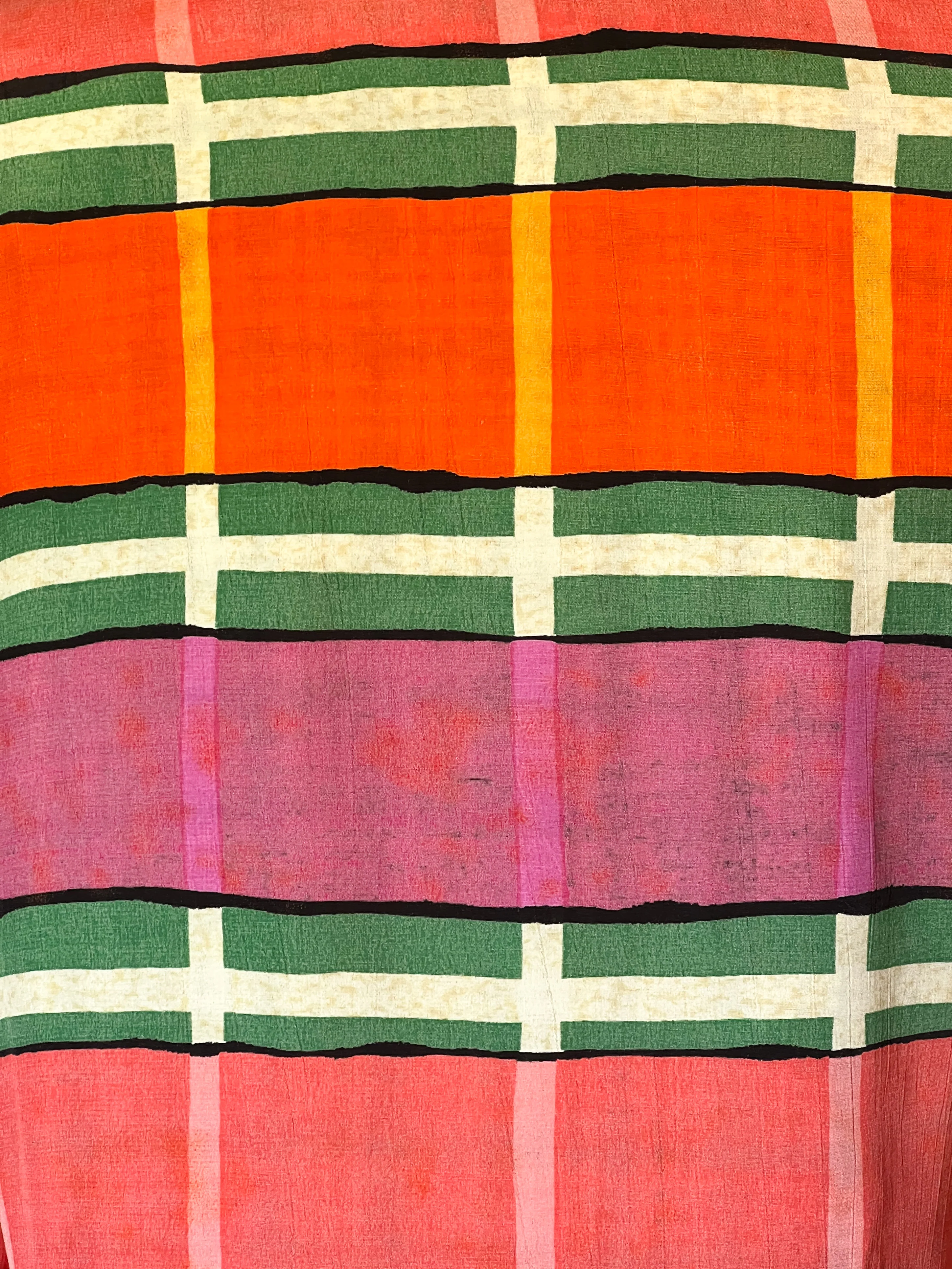 80s Orange And Pink Colorful Plaid Open Cardigan By Platinum by Dorothy Schoelen - Image 4