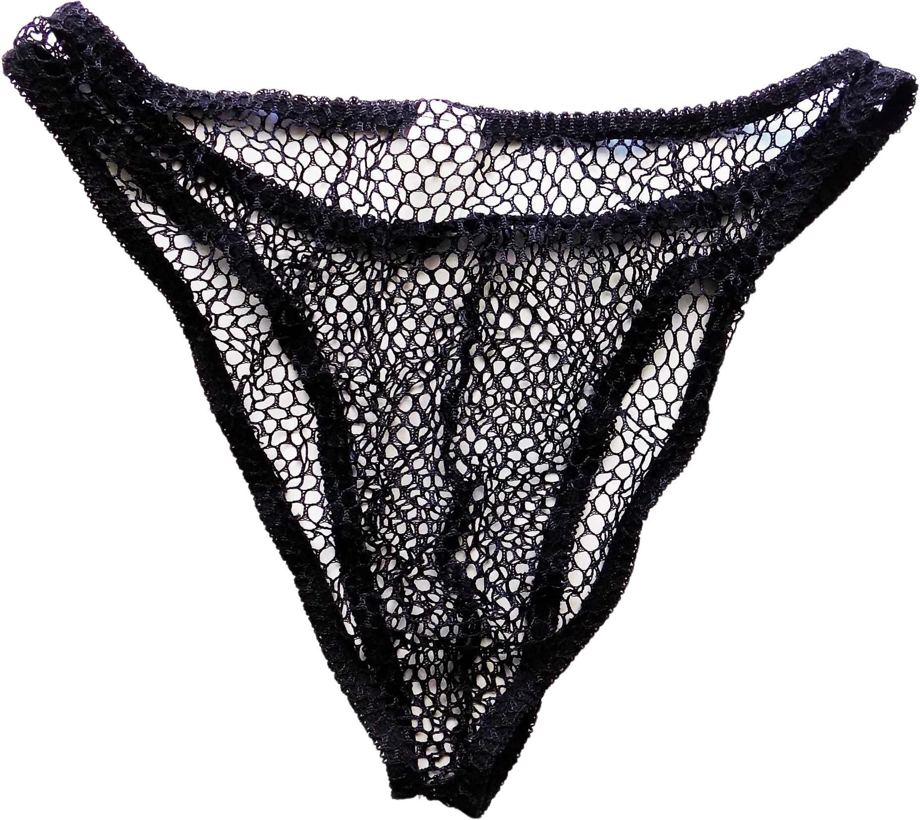 80s Original Men's Fishnet Briefs Black Large Kinky Sexy 30" 40" Waist 12" Top To Bottom Underwear by Fredricks of Hollywood