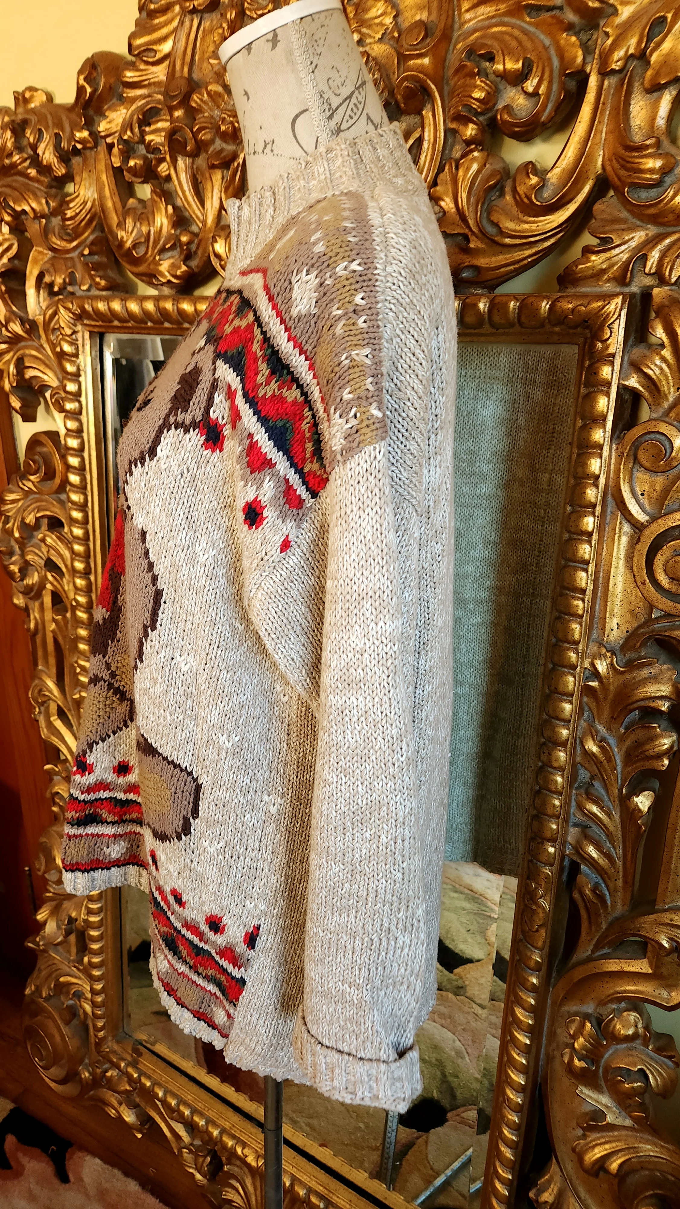 80s Oversize Christmas Teddy Bear Sweater By White Stag - Image 4