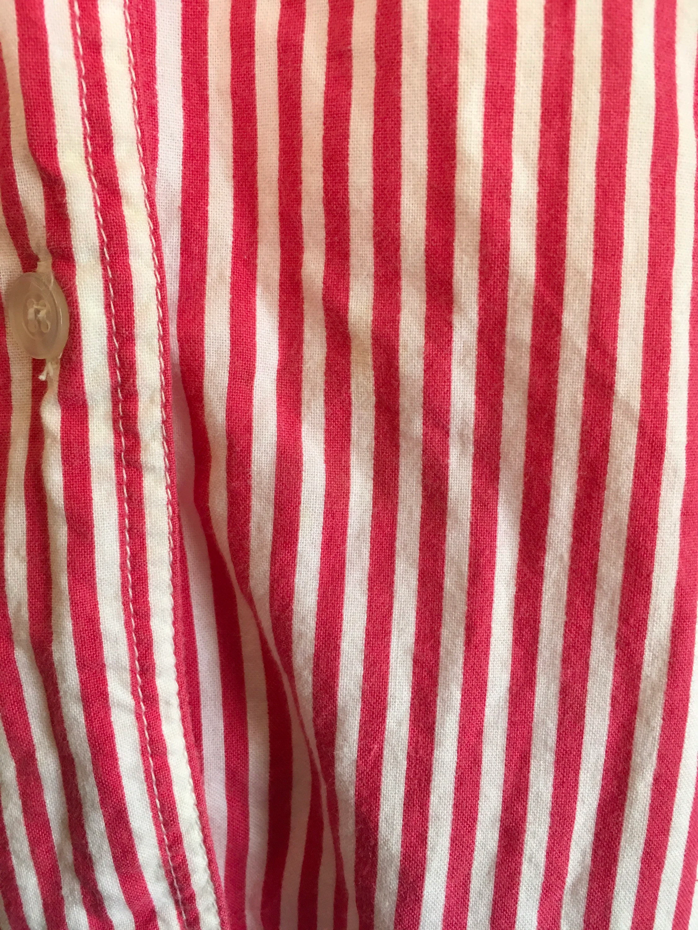 80's Oversized Stripe Shirt Dress with Pockets - Image 8