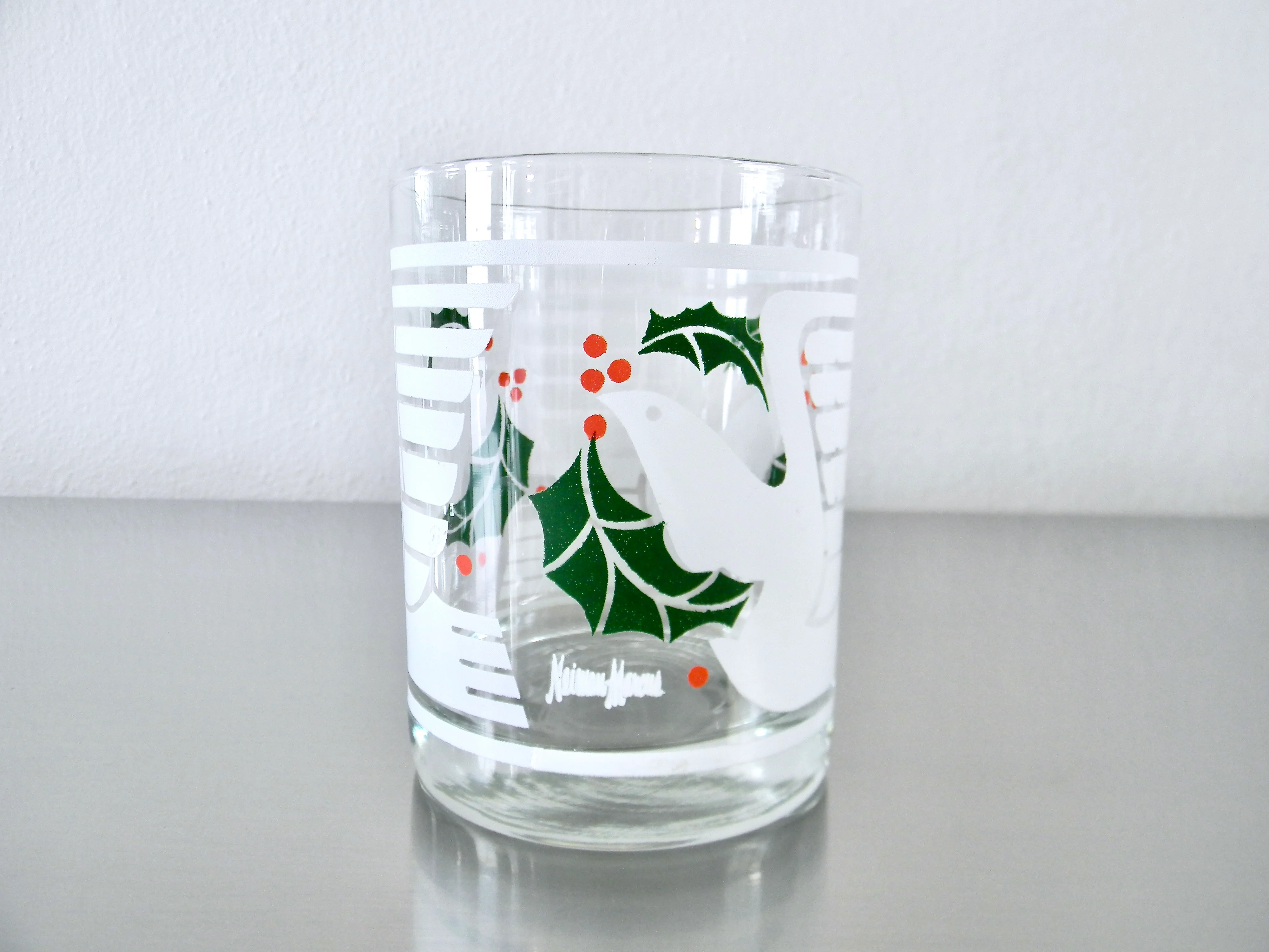 80s Pair Of Modernist Dove And Holly Dbl Rocks Glasses By Neiman Marcus - Image 10