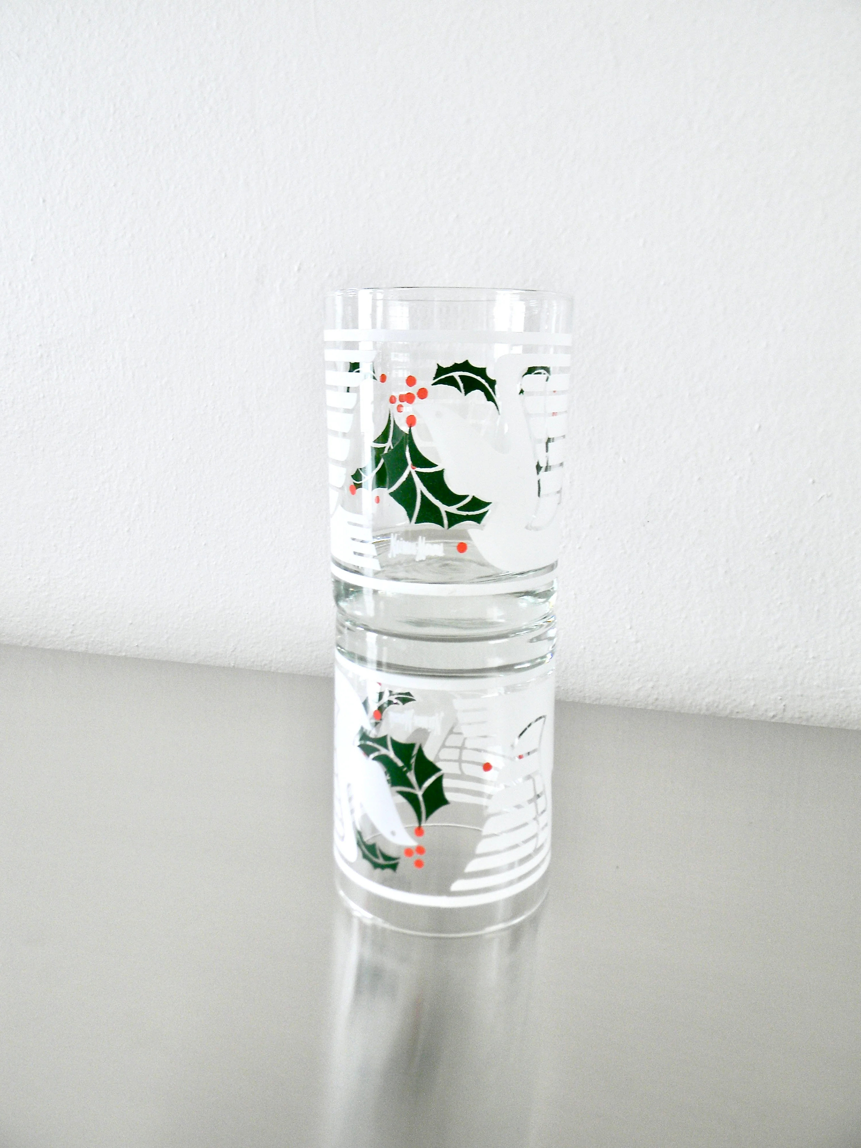 80s Pair Of Modernist Dove And Holly Dbl Rocks Glasses By Neiman Marcus - Image 8