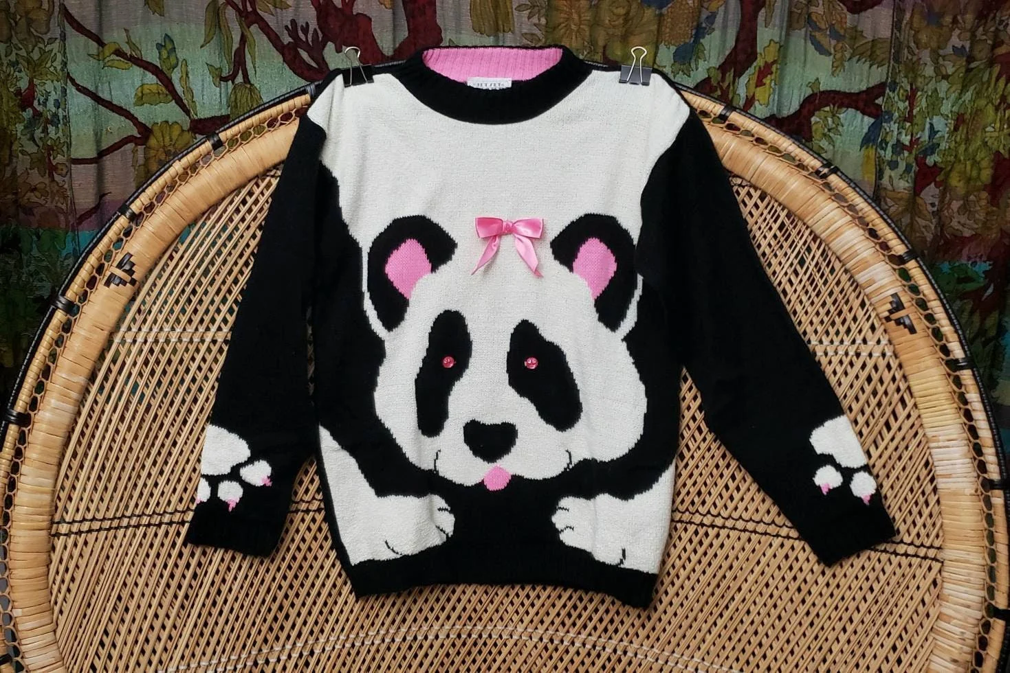80s Panda Sweater Lg 14 Girls by Jet Set Sweaters - Image 2