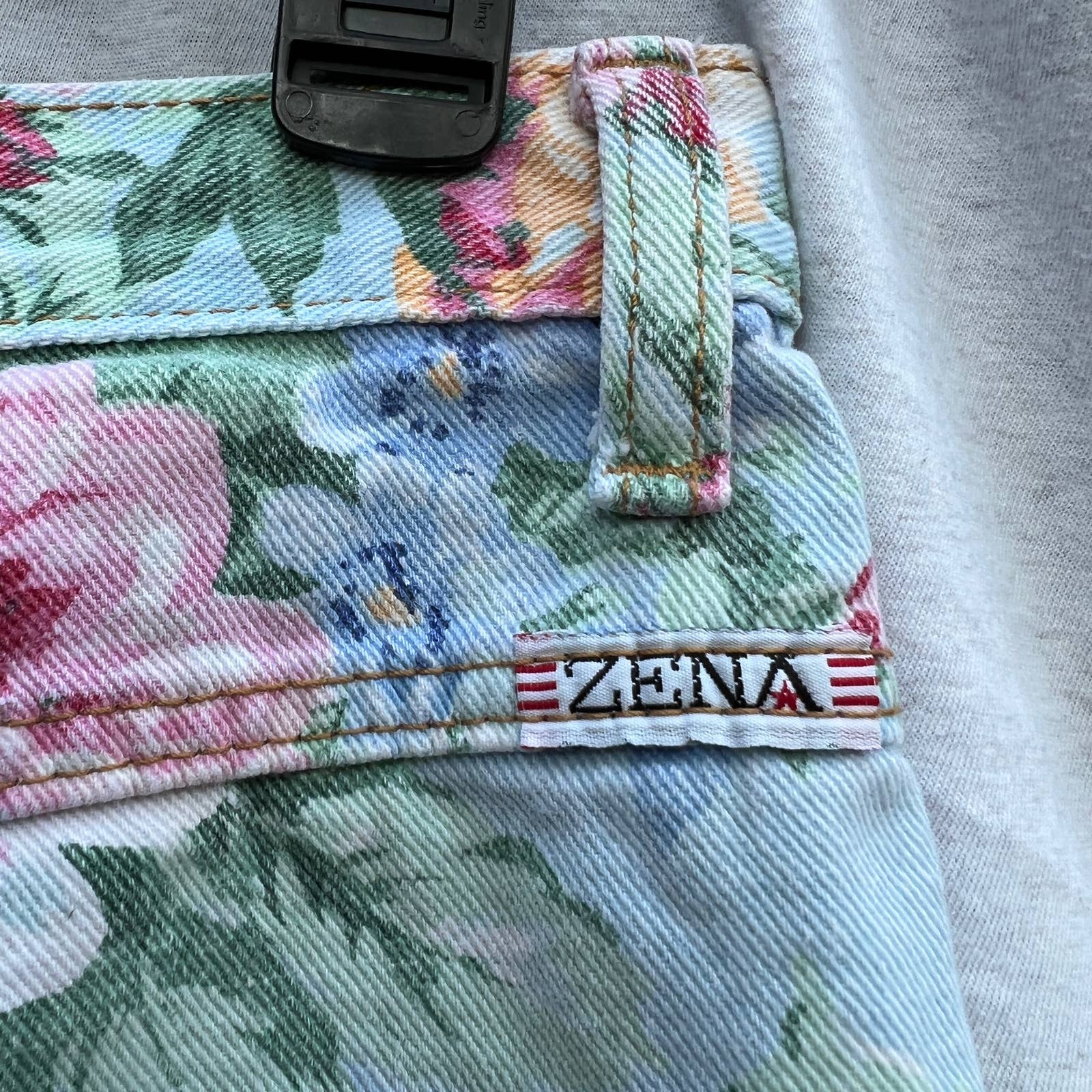 80s Pastel Floral Pink High Rise Jean Shorts By Zena - Image 3