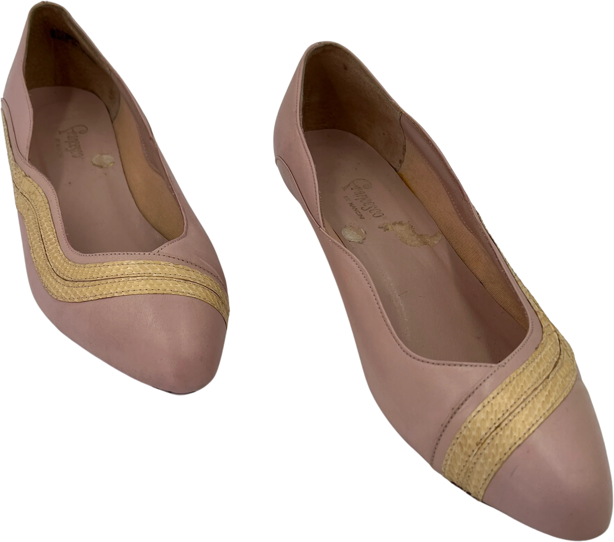 80s Pastel Kitten Heel Pumps Snake Skim Trim Fairy Kei By Francesco - Image 2