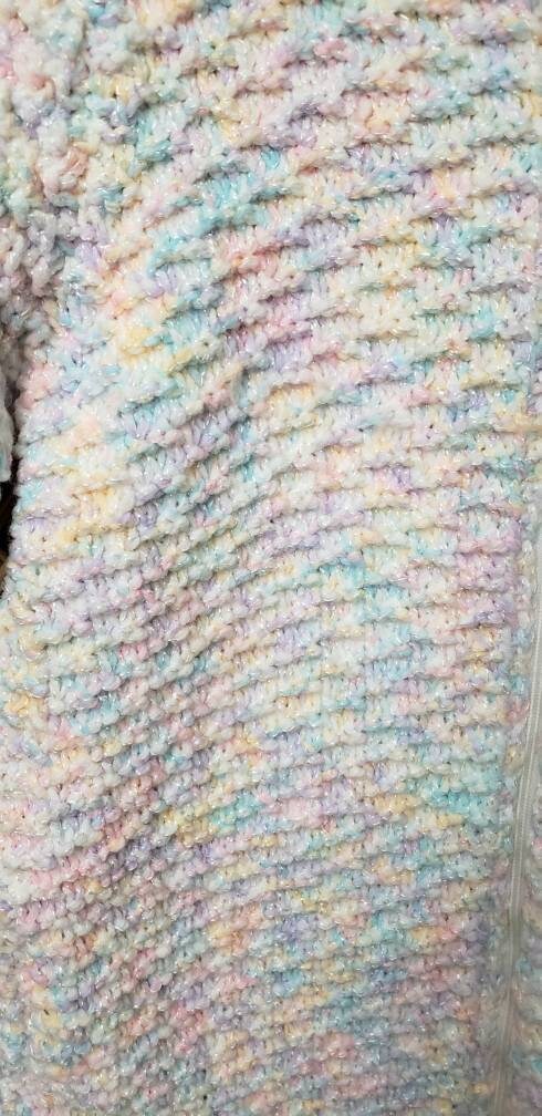 80s Pastel Knit Baby Bunting Bag with Hood 3-6 Months - Image 4