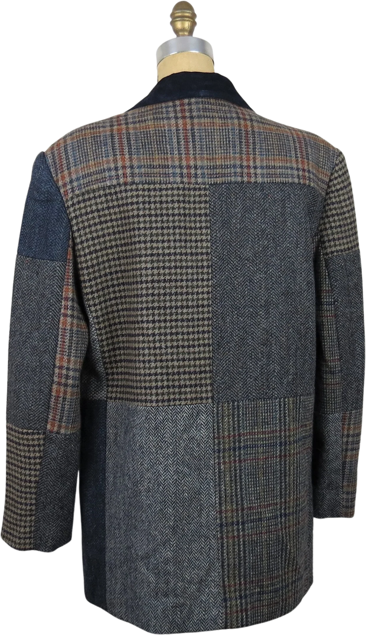 80s Patchwork Wool Tweed Blazer Jacket Dark Academia By Casual Corner - Image 2