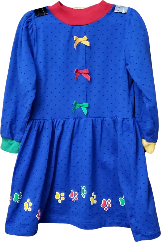 80s Paws and Primary Colors Dress Girls 5 by Buster Brown