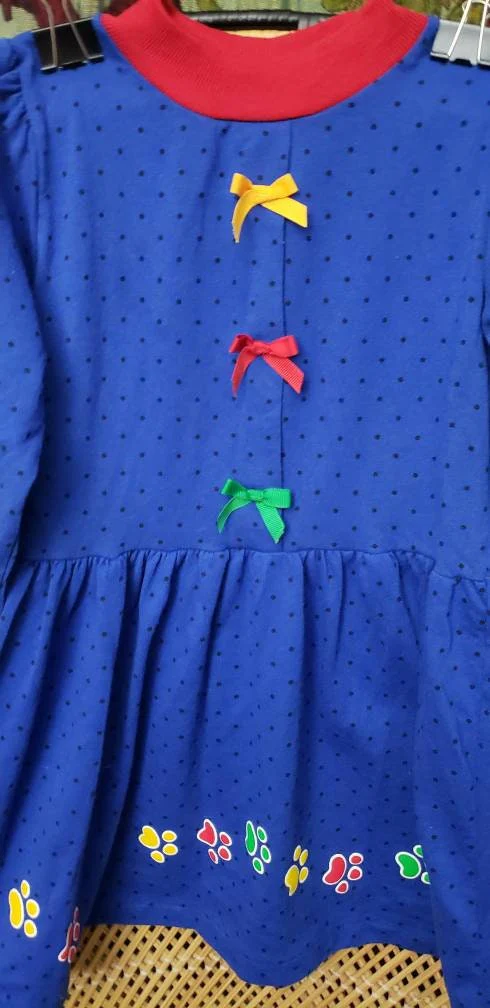 80s Paws and Primary Colors Dress Girls 5 by Buster Brown - Image 6
