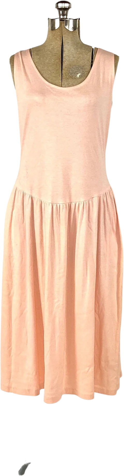 80s Peach Cutout Cage Dress Cotton Pink Midi Dress Minimalist Party Sleeveless Bow Vintage Sundress Sun Dress by Champagne West