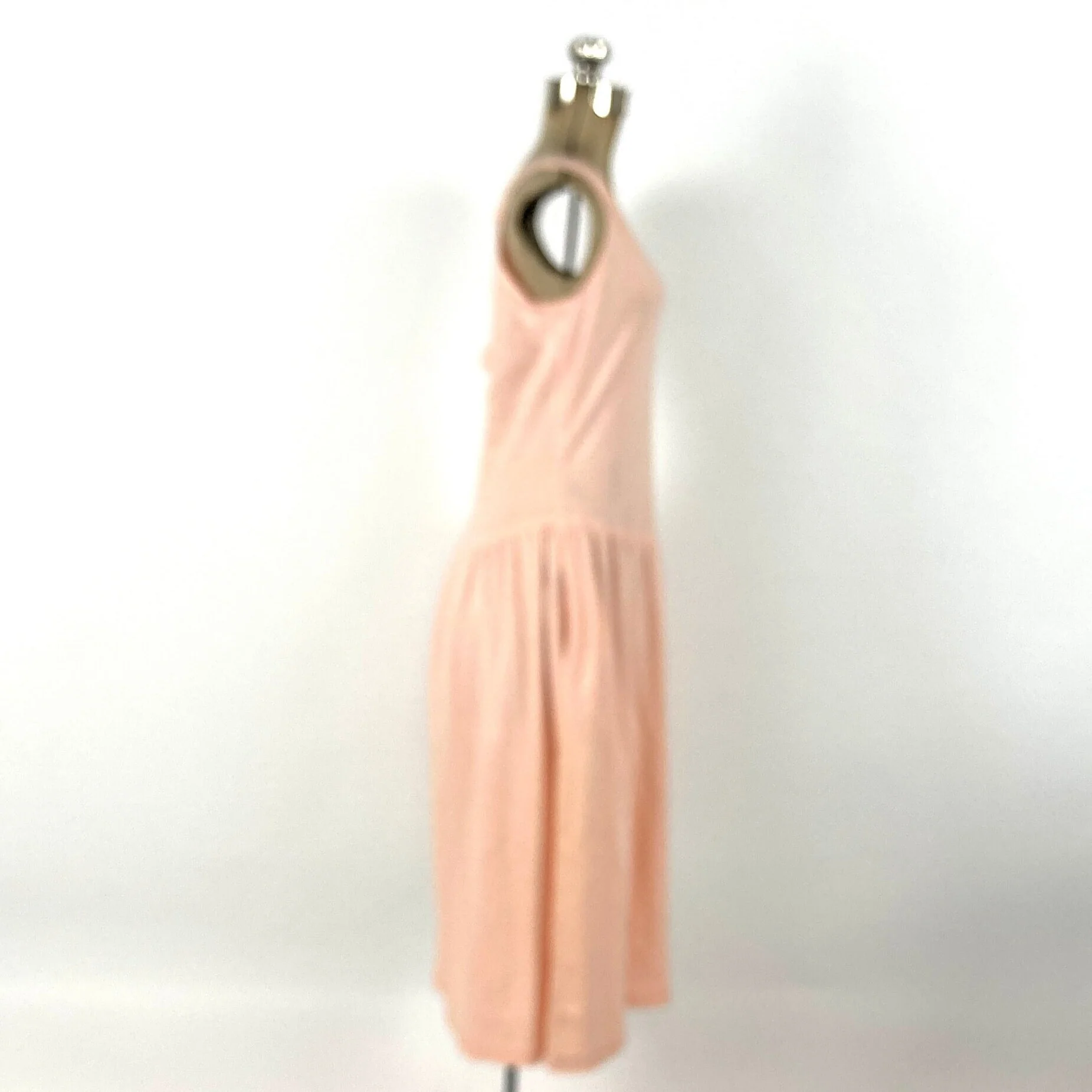 80s Peach Cutout Cage Dress Cotton Pink Midi Dress Minimalist Party Sleeveless Bow Vintage Sundress Sun Dress by Champagne West - Image 7